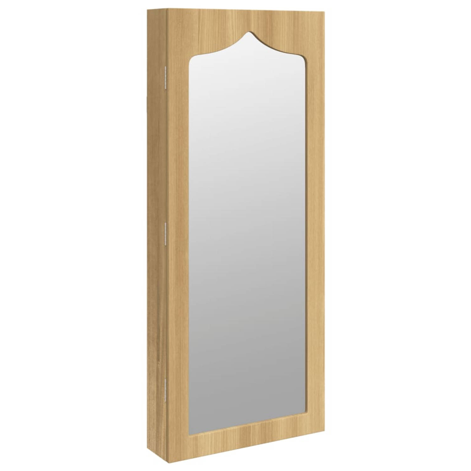 The Living Store Sieradenkast met spiegel wandgemonteerd 37-5x10x90 cm - Spiegel