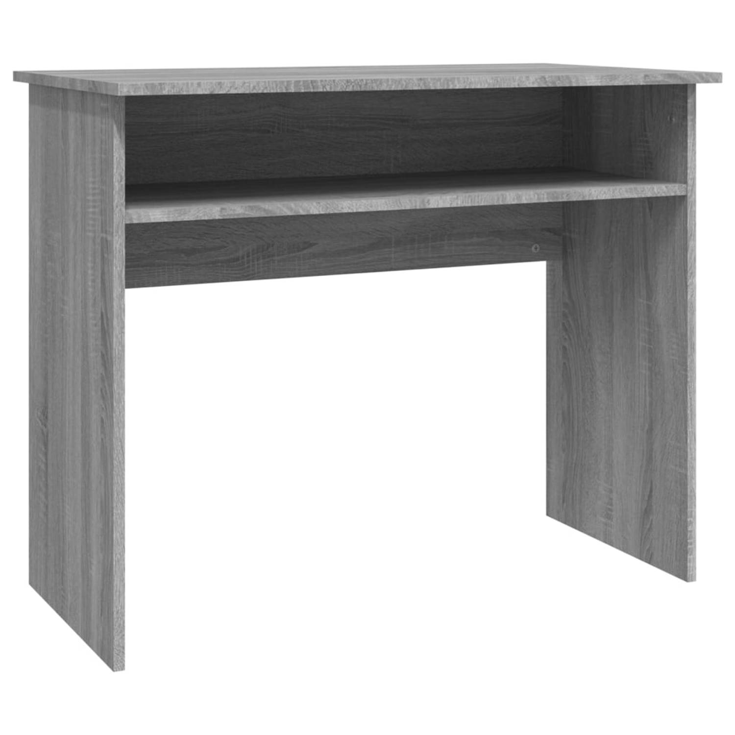 The Living Store Bureau Modern Grijs Sonoma Eiken - 90x50x74cm - Praktisch en Stevig