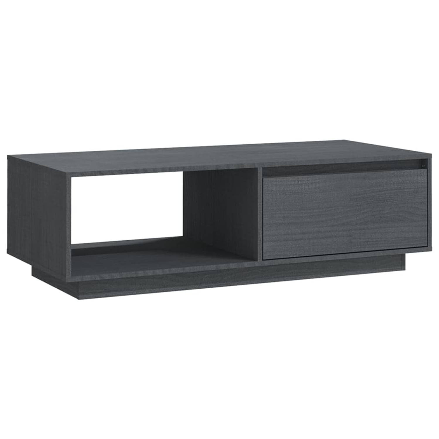 The Living Store Banktafel - Houten - Moderne stijl - Grijs - 110 x 50 x 33.5 cm - Opbergschap