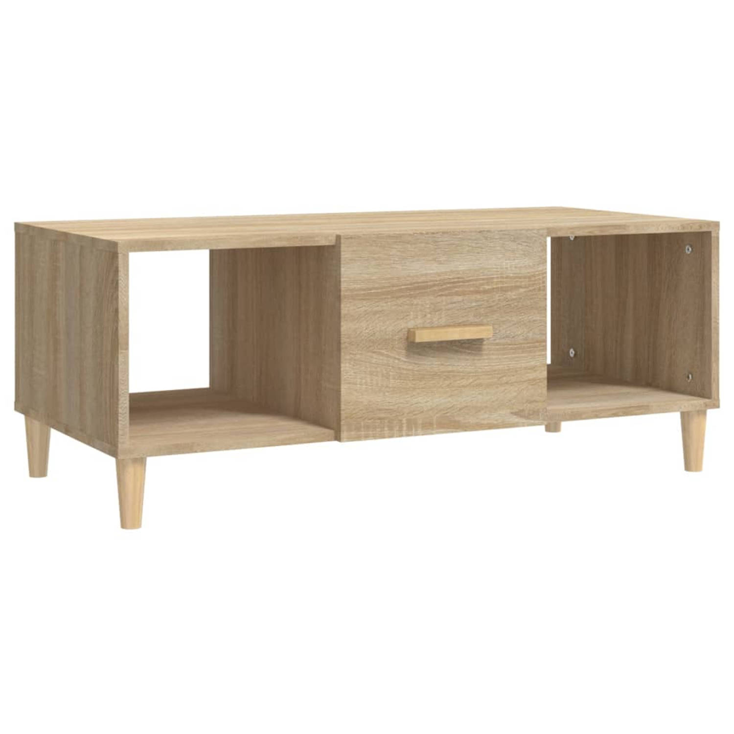 The Living Store Salontafel Sonoma Eiken - 102x50x40 cm - Functioneel en Trendy