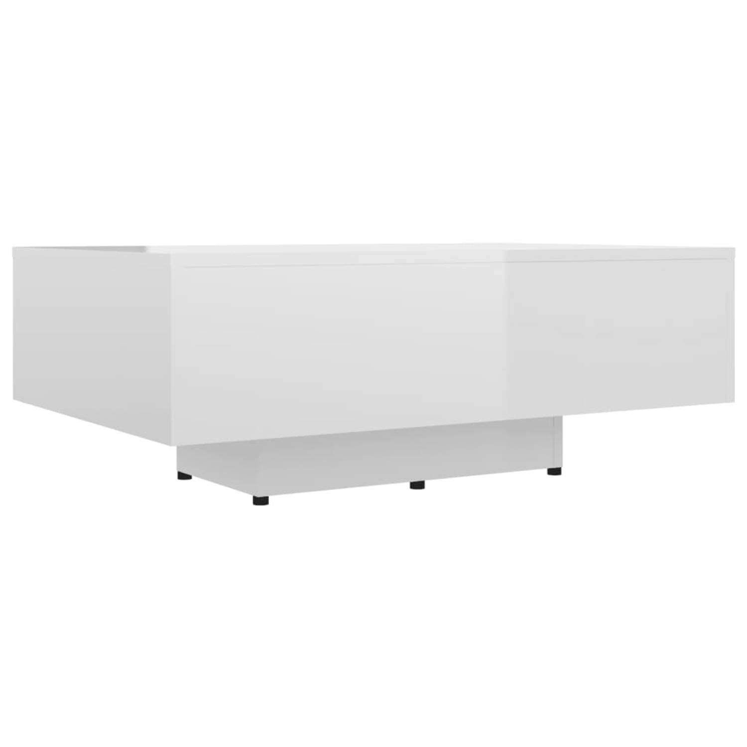 The Living Store Banktafel - Spaanplaat - 85x55x31 cm - Hoogglans wit