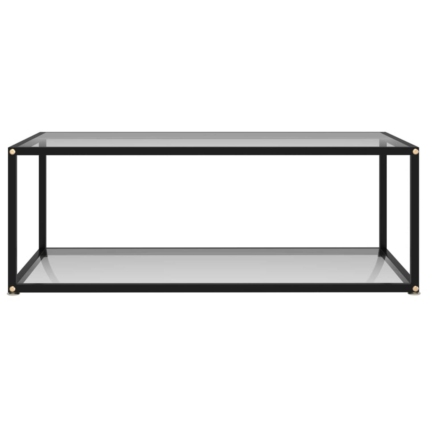 The Living Store Salontafel - transparant - gehard glas en gepoedercoat staal - 100x50x35cm - 2-laags