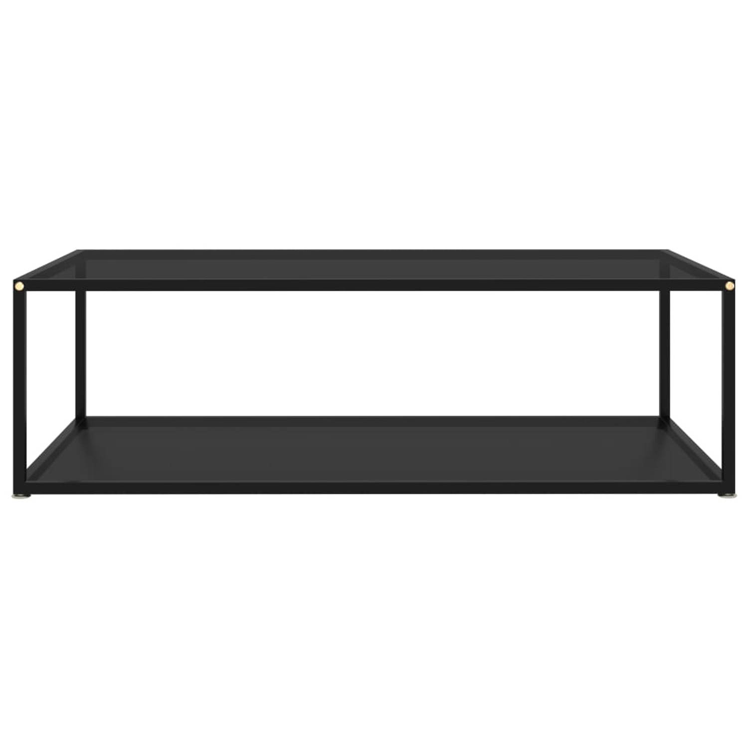 The Living Store Salontafel 120x60x35 cm gehard glas zwart - Tafel