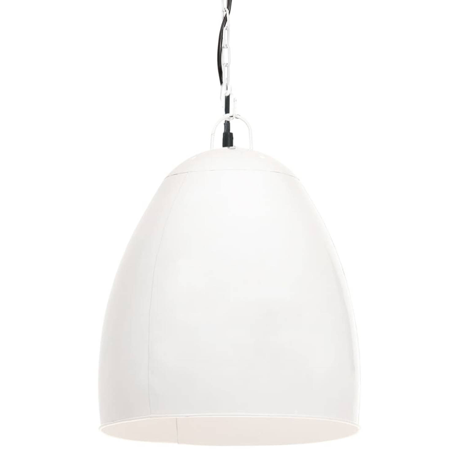 The Living Store Hanglamp Industriële Stijl - 42x52 cm - Wit Ijzer - E27 fitting - Max - 25W