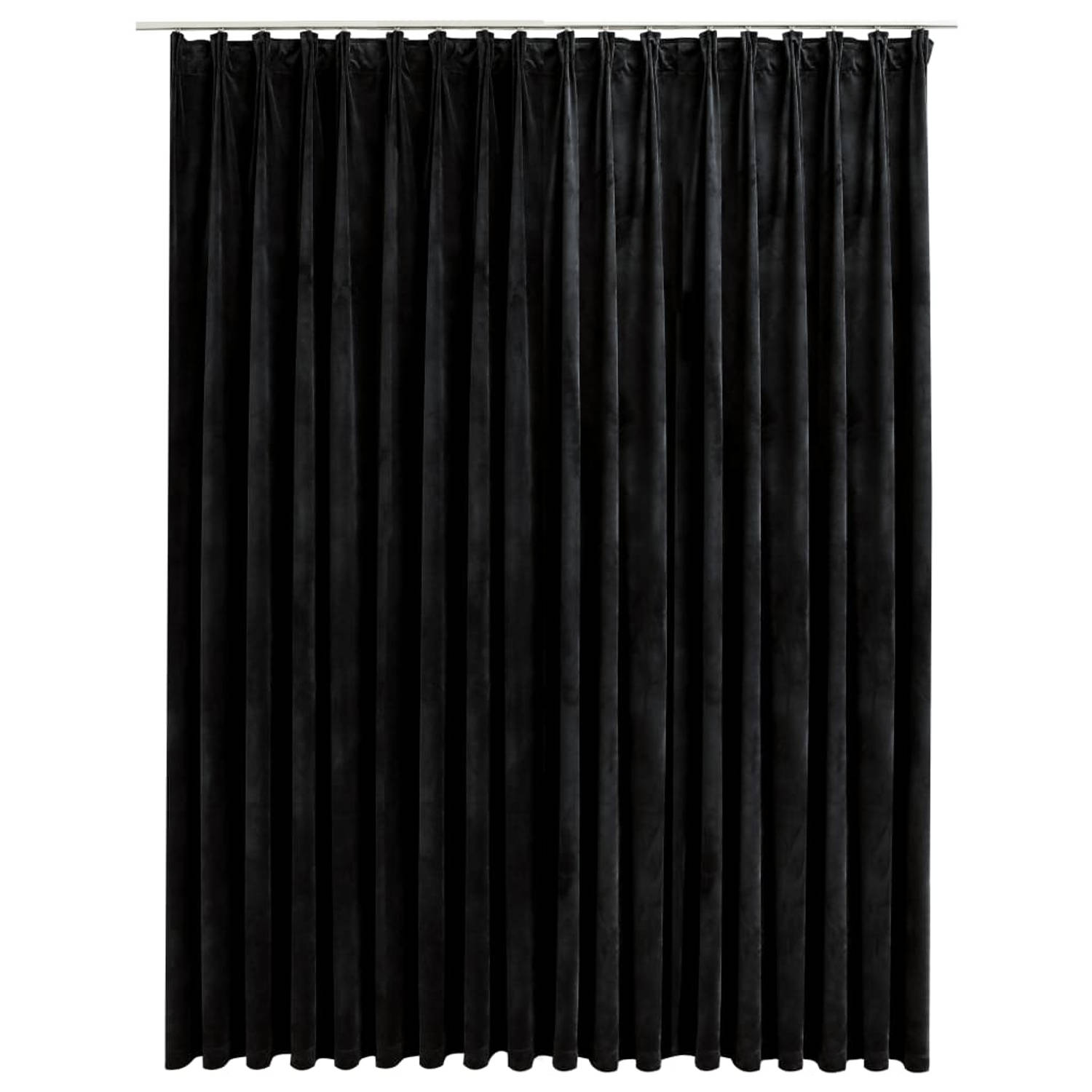 The Living Store Luxe Fluwelen Gordijn - 290 x 245 cm - Zwart - 100% Polyester