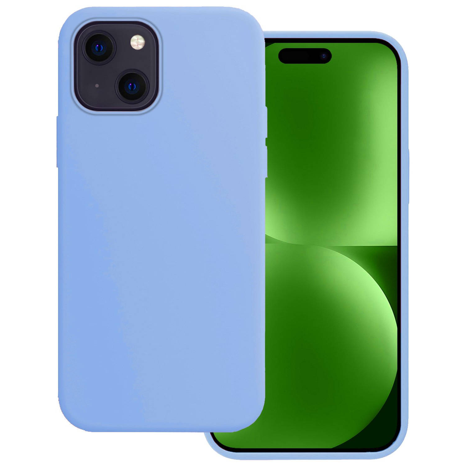 Hoesje voor iPhone 15 Plus Hoesje Siliconen Back Cover Case - iPhone 15 Plus Hoes Silicone Case Hoesje - Lichtblauw