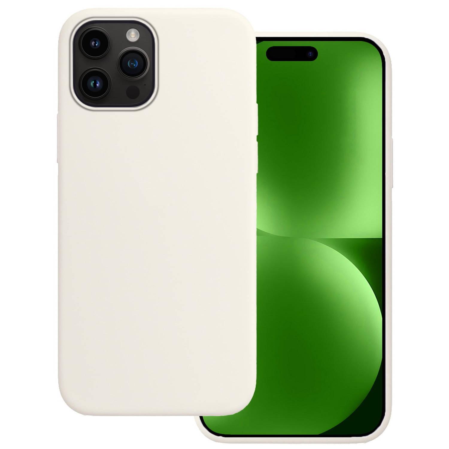 Hoesje voor iPhone 15 Pro Hoesje Siliconen Back Cover Case - iPhone 15 Pro Hoes Silicone Case Hoesje - Wit