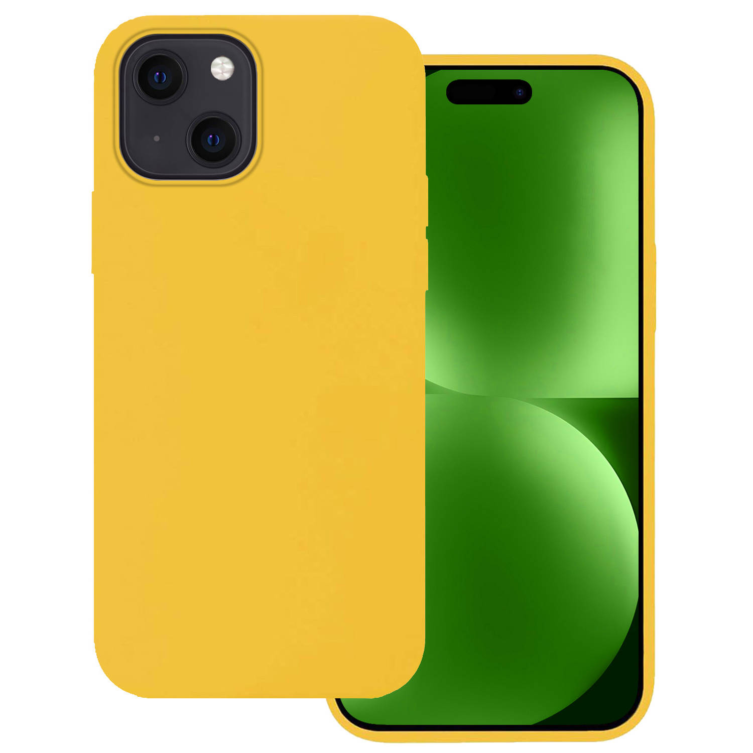 Hoesje voor iPhone 15 Plus Hoesje Siliconen Back Cover Case - iPhone 15 Plus Hoes Silicone Case Hoesje - Geel