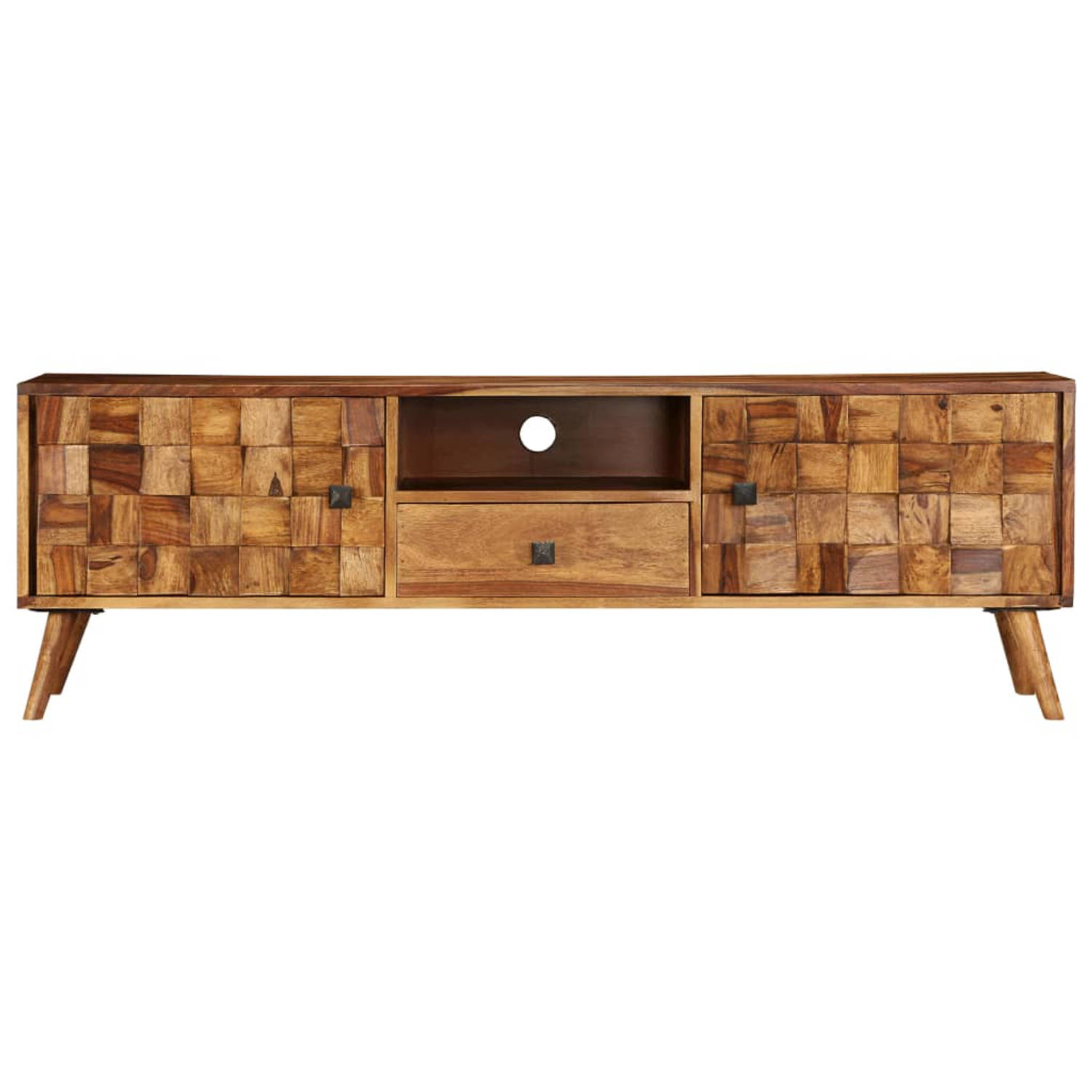 The Living Store Sheesham TV-meubel - 140 x 30 x 40 cm - Massief hout - Honingkleurige afwerking