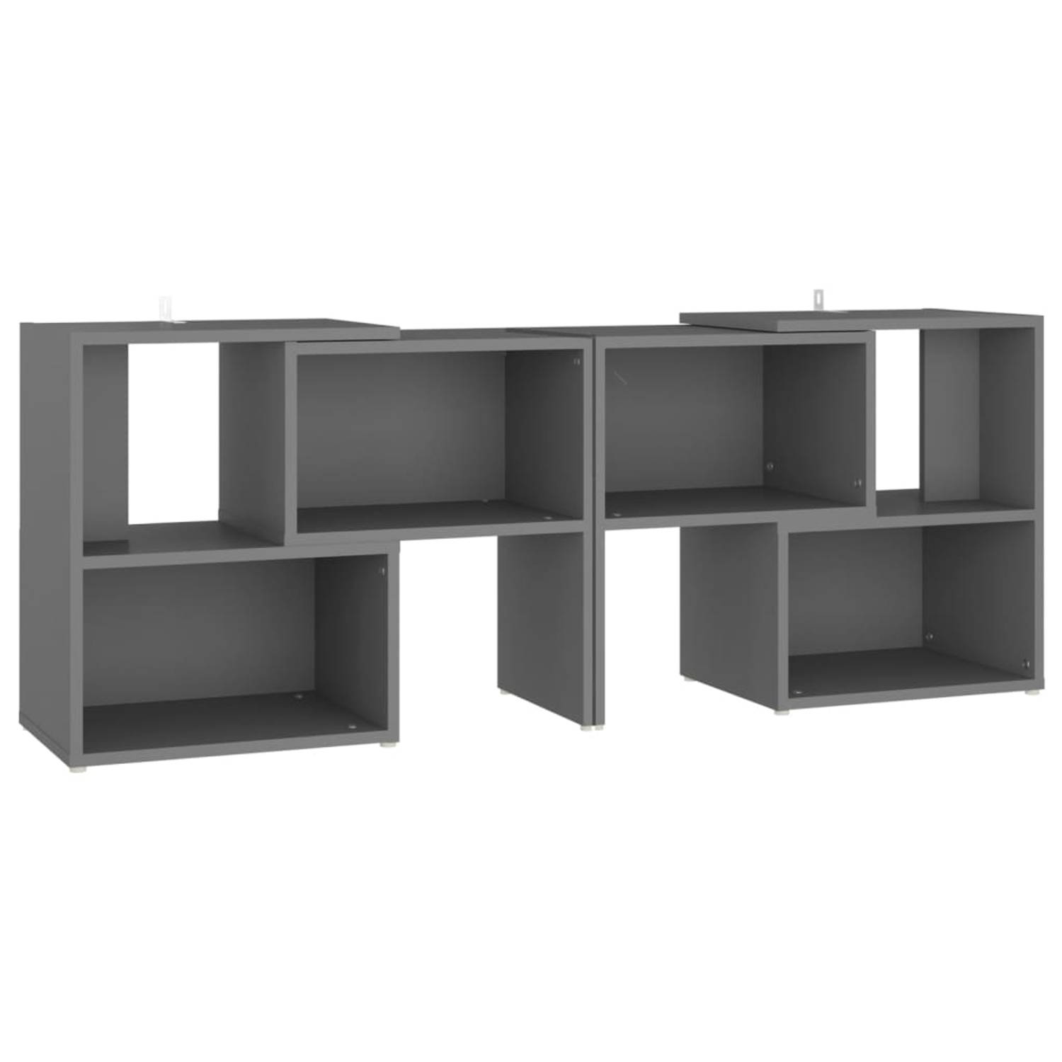 The Living Store TV-meubel - modulair ontwerp - grijs - spaanplaat - 104 x 30 x 52 cm - organisatie en opbergen