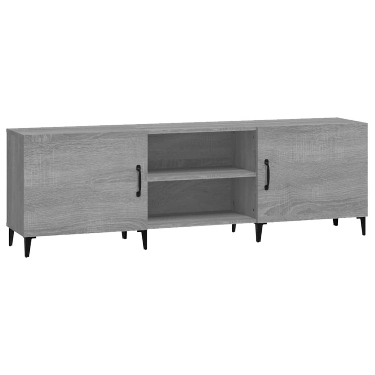 The Living Store Tv-meubel 150x30x50 cm bewerkt hout grijs sonoma eikenkleurig