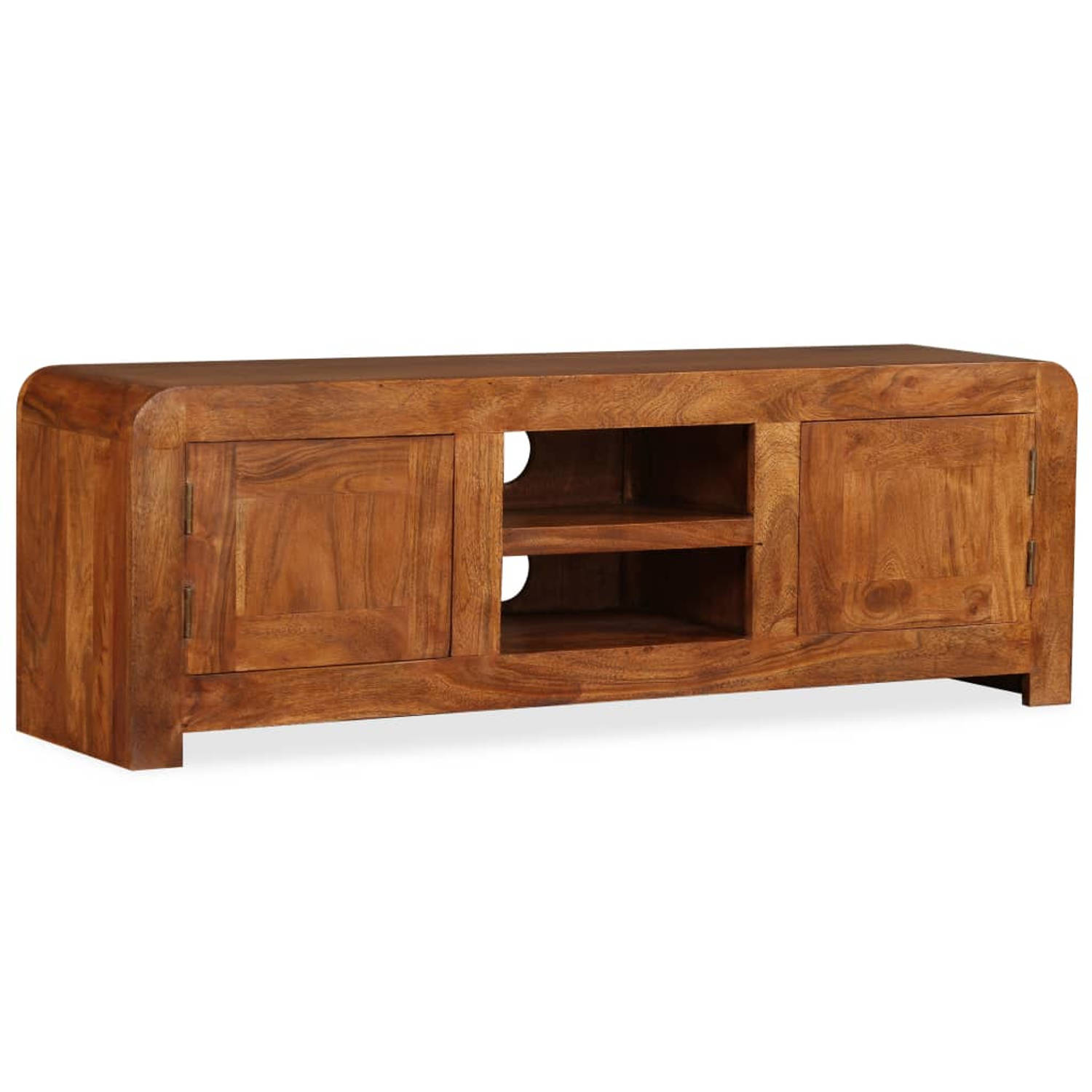 The Living Store Tv-meubel 120x30x40 cm massief hout met honingafwerking - Kast