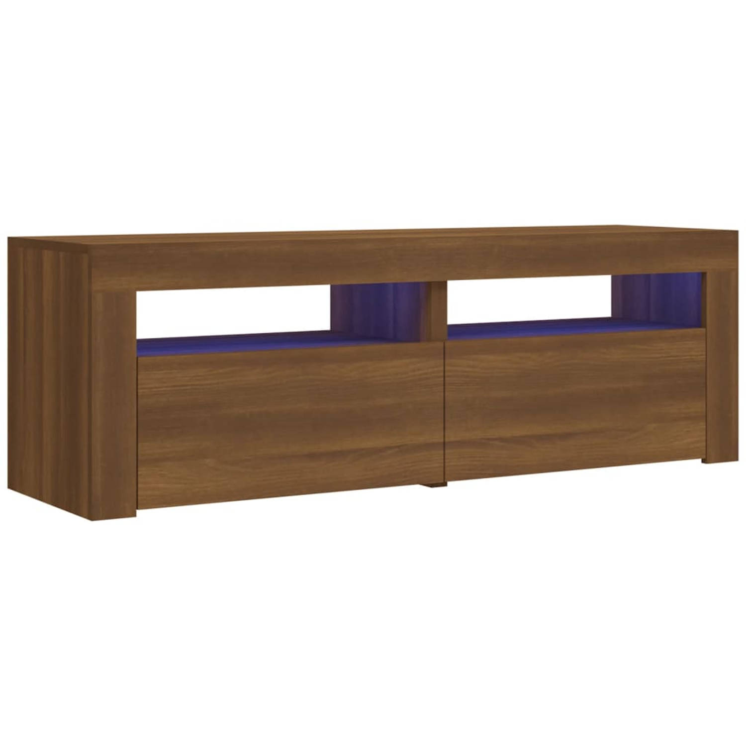The Living Store TV-meubel Oak - RGB LED-verlichting - 120x35x40 cm - Trendy en praktisch - Kleurrijk - Moderne stijl - Voldoende opbergruimte
