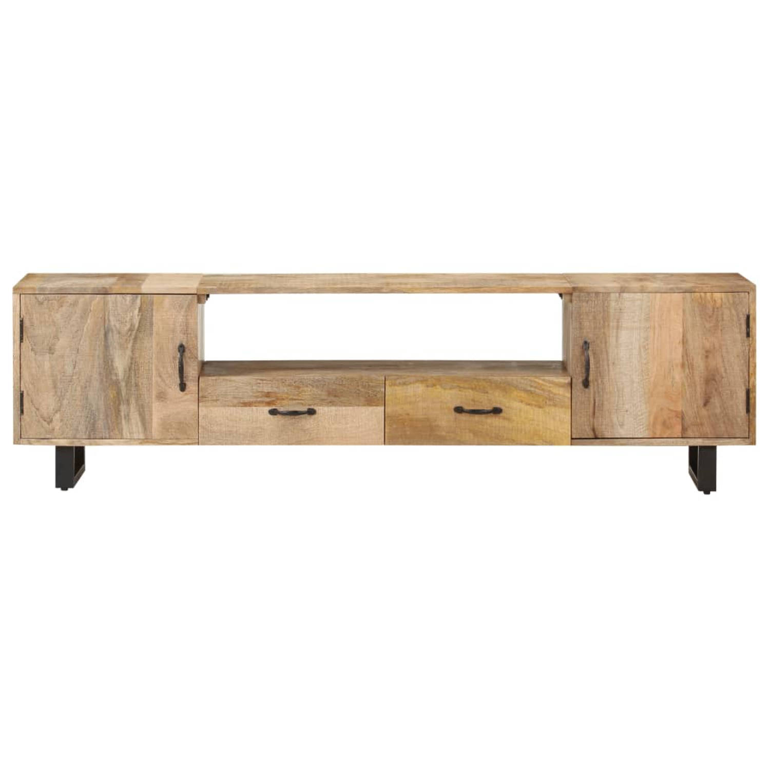 The Living Store Trendy TV-kast Mangohout - 160x30x45 cm - Opbergruimte