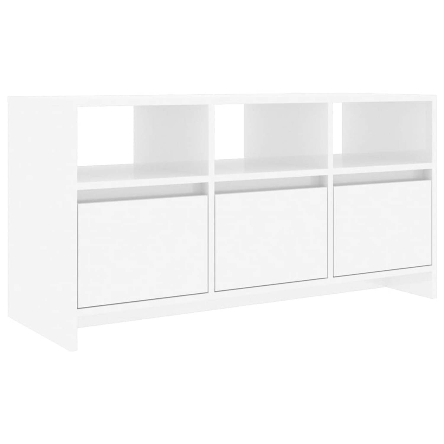 The Living Store TV-meubel - Treviso-Styled - Wit - 102 x 37.5 x 52.5 cm - Stabiele constructie