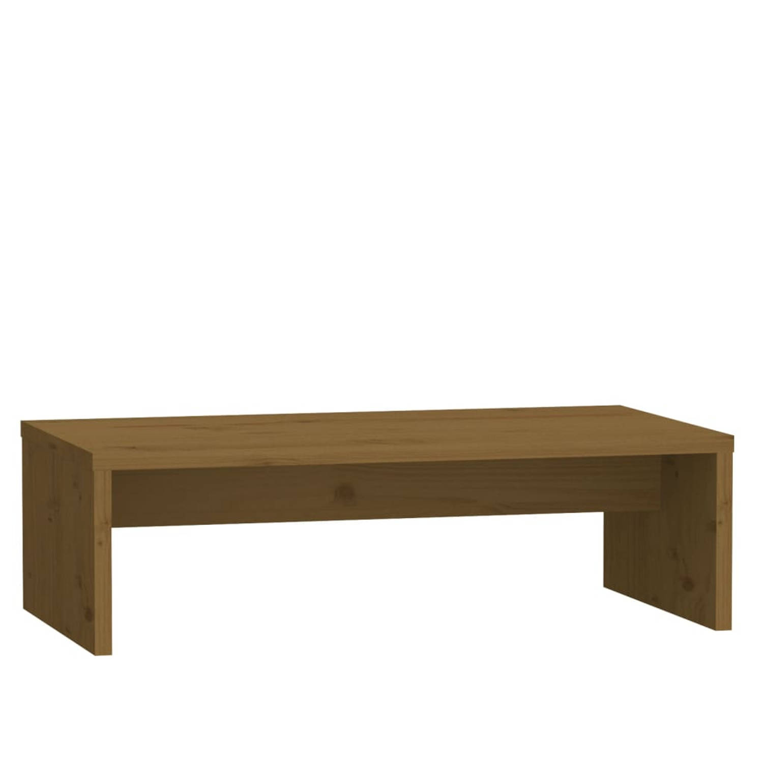 The Living Store Houten Monitorstandaard - 50 x 27 x 15 cm - Opbergfunctie - Stress verminderend