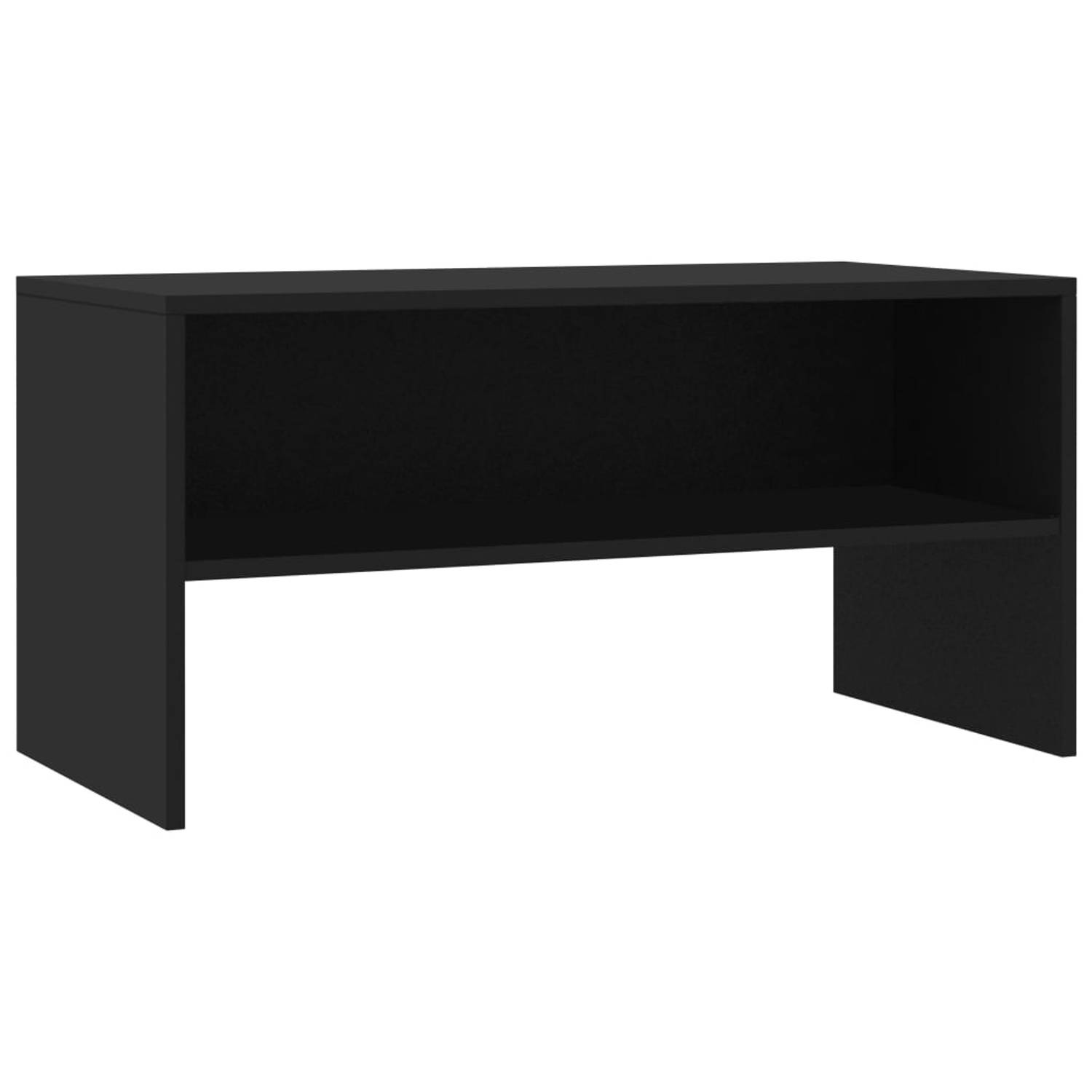 The Living Store Tv-meubel 80x40x40 cm bewerkt hout zwart - Kast