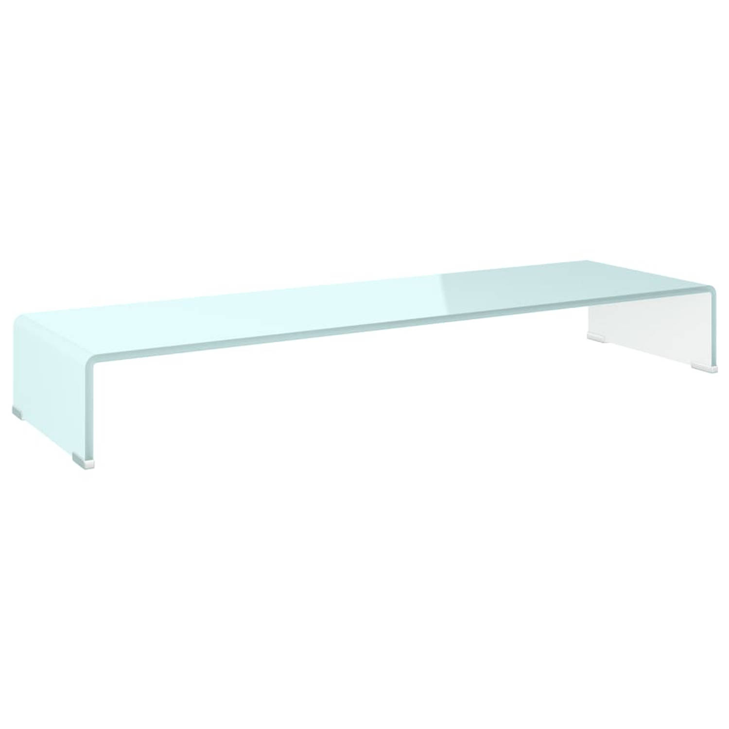 The Living Store TV-meubel/monitorverhoger 100x30x13 cm glas groen