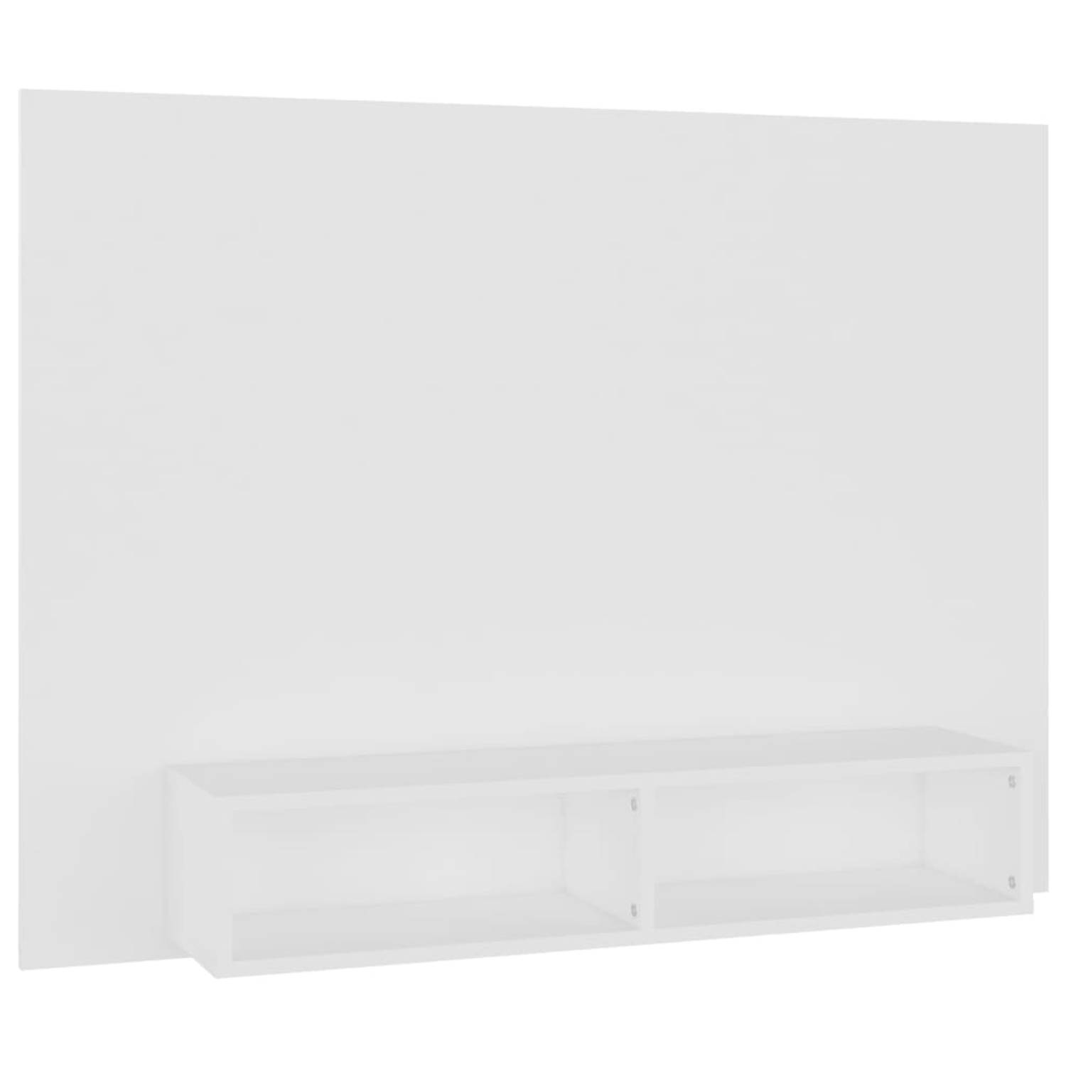 The Living Store TV wandmeubel - wit - 120 x 23.5 x 90 cm - hoogwaardig spaanplaat