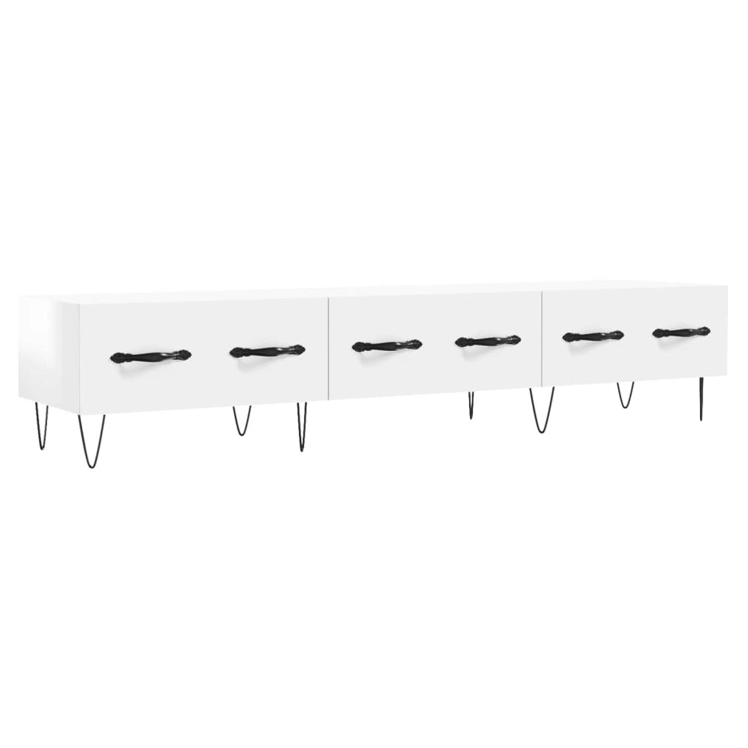 The Living Store TV-meubel - Trendy en praktisch design - 150x36x30 cm - Hoogglans wit