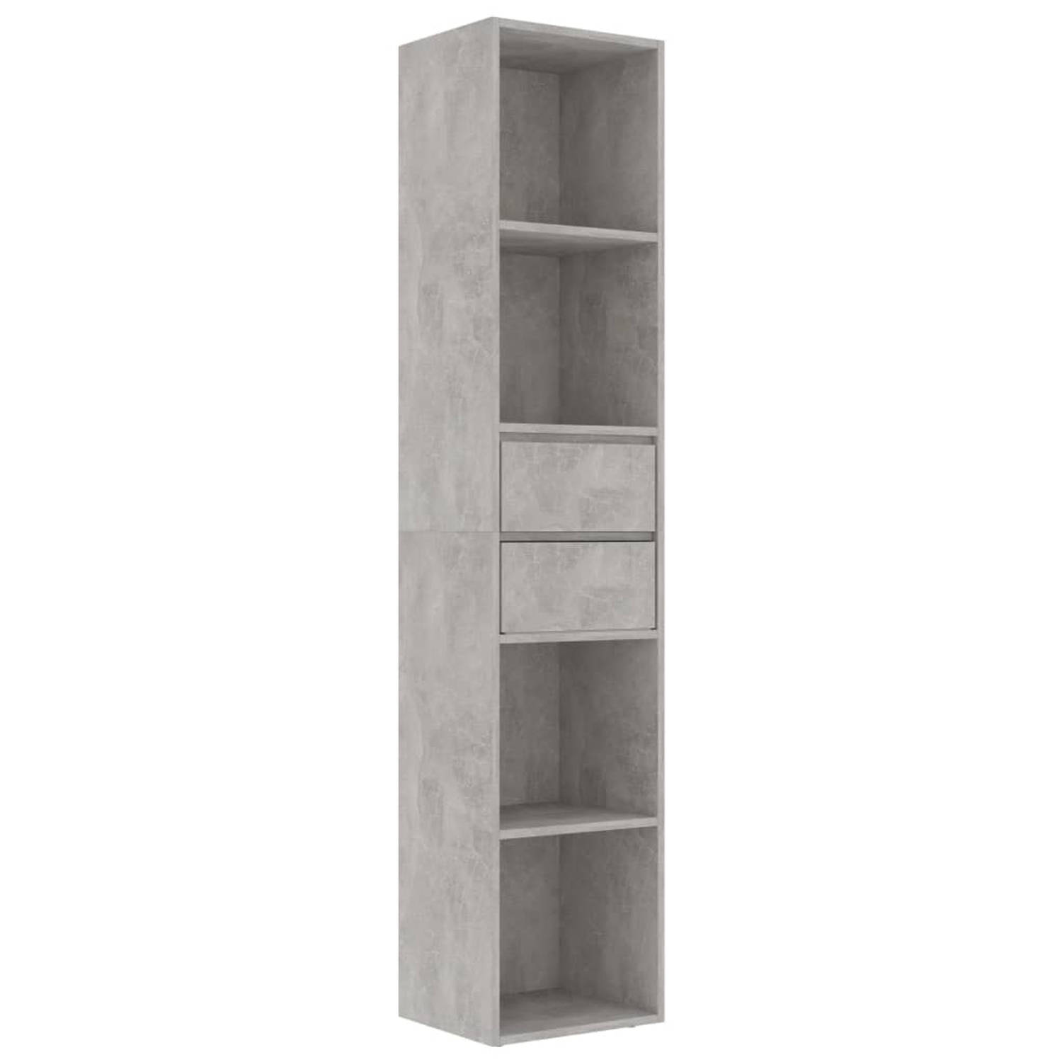 The Living Store Boekenkast 36x30x171 cm spaanplaat betongrijs - Kast