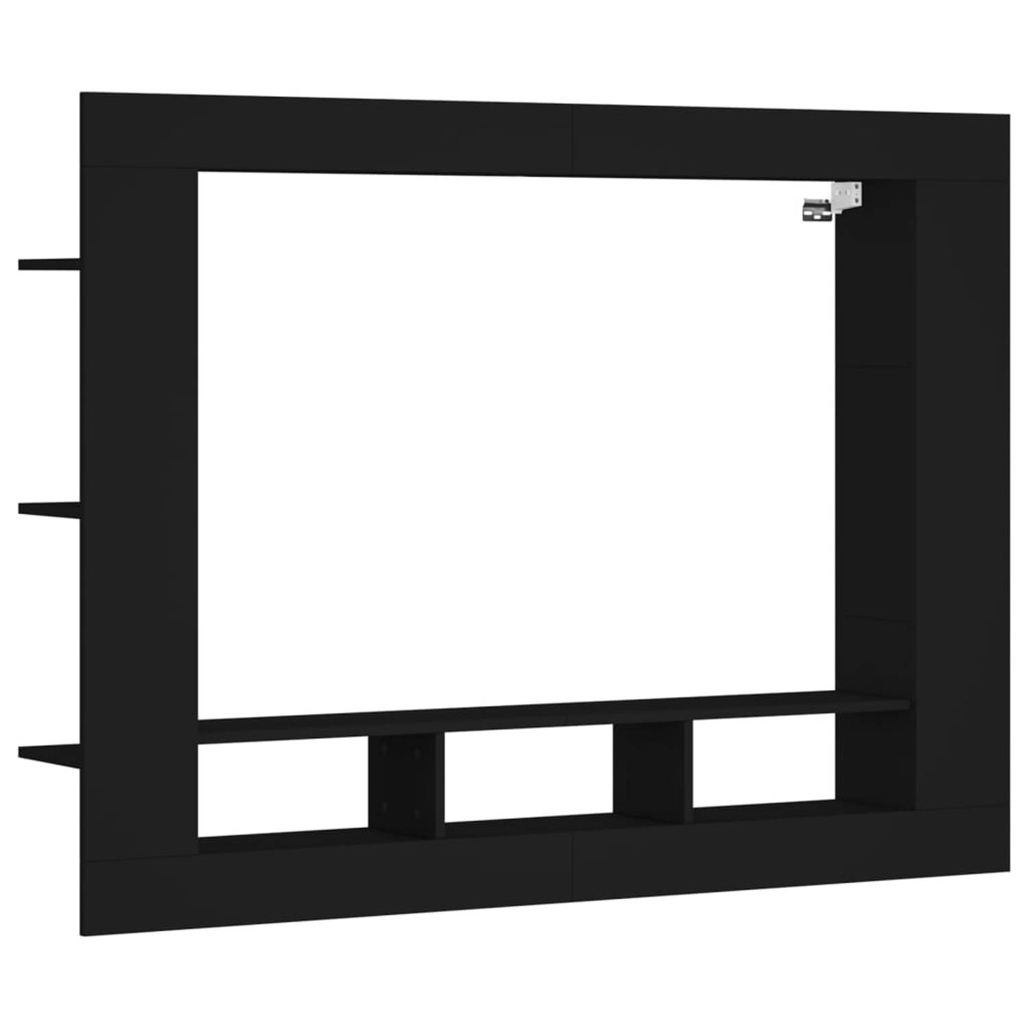 The Living Store tv-meubel zwart 152 x 22 x 113 cm bewerkt hout