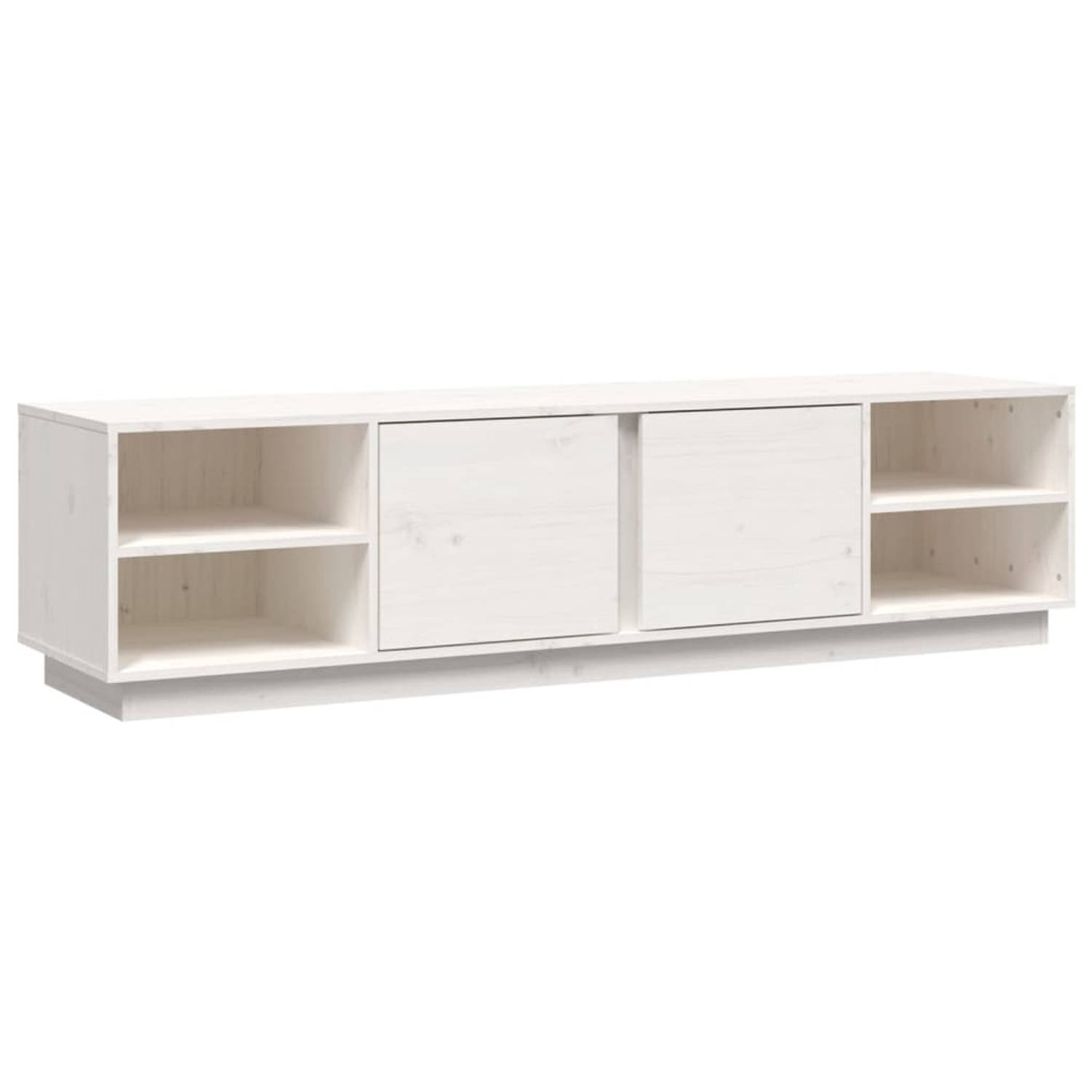The Living Store TV-meubel - Grenenhout - 156 x 40 x 40 cm - Wit