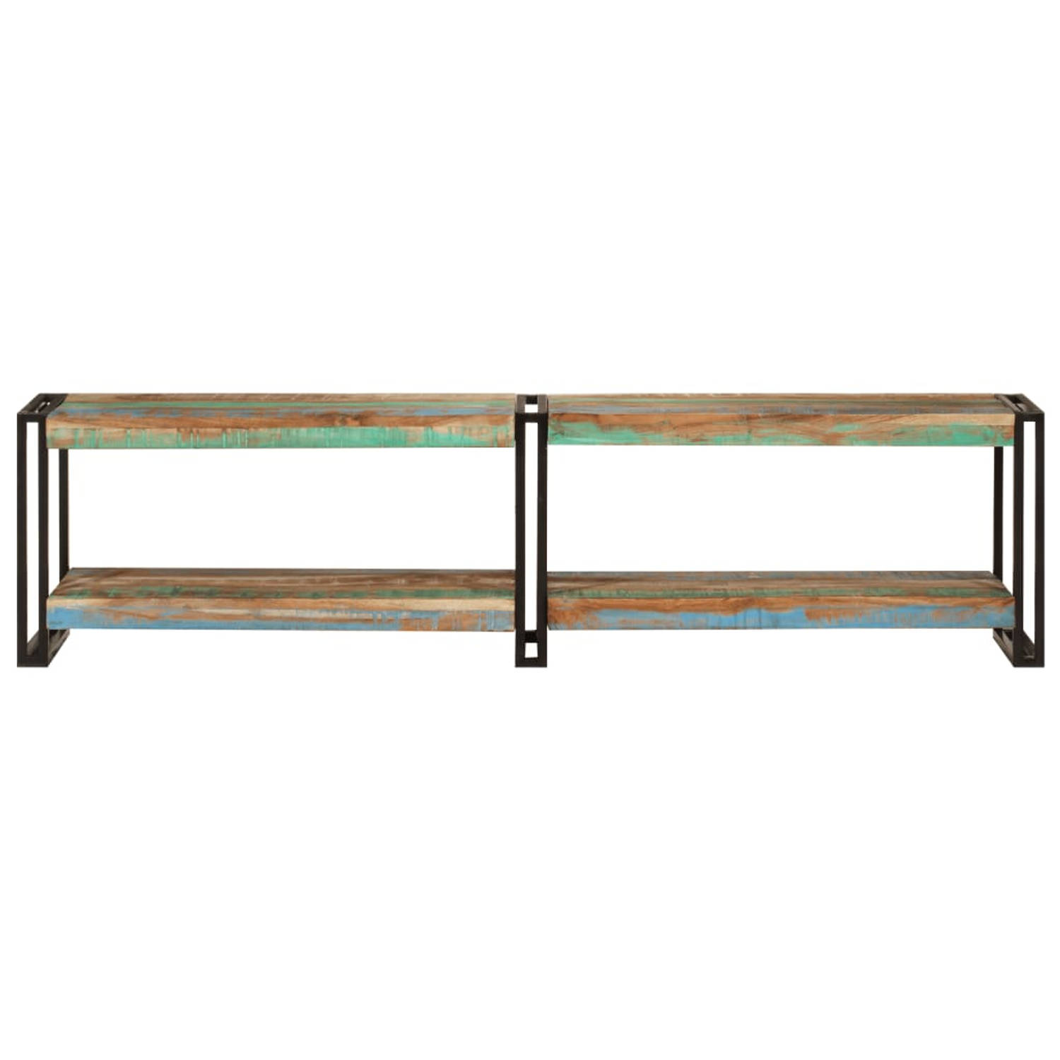 The Living Store Tv-kast Massief gerecycled hout Metalen frame 160 x 30 x 40 cm