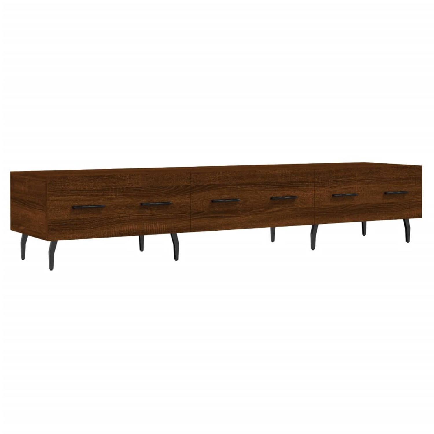 The Living Store Tv-meubel 150x36x30 cm bewerkt hout bruineikenkleurig - Kast