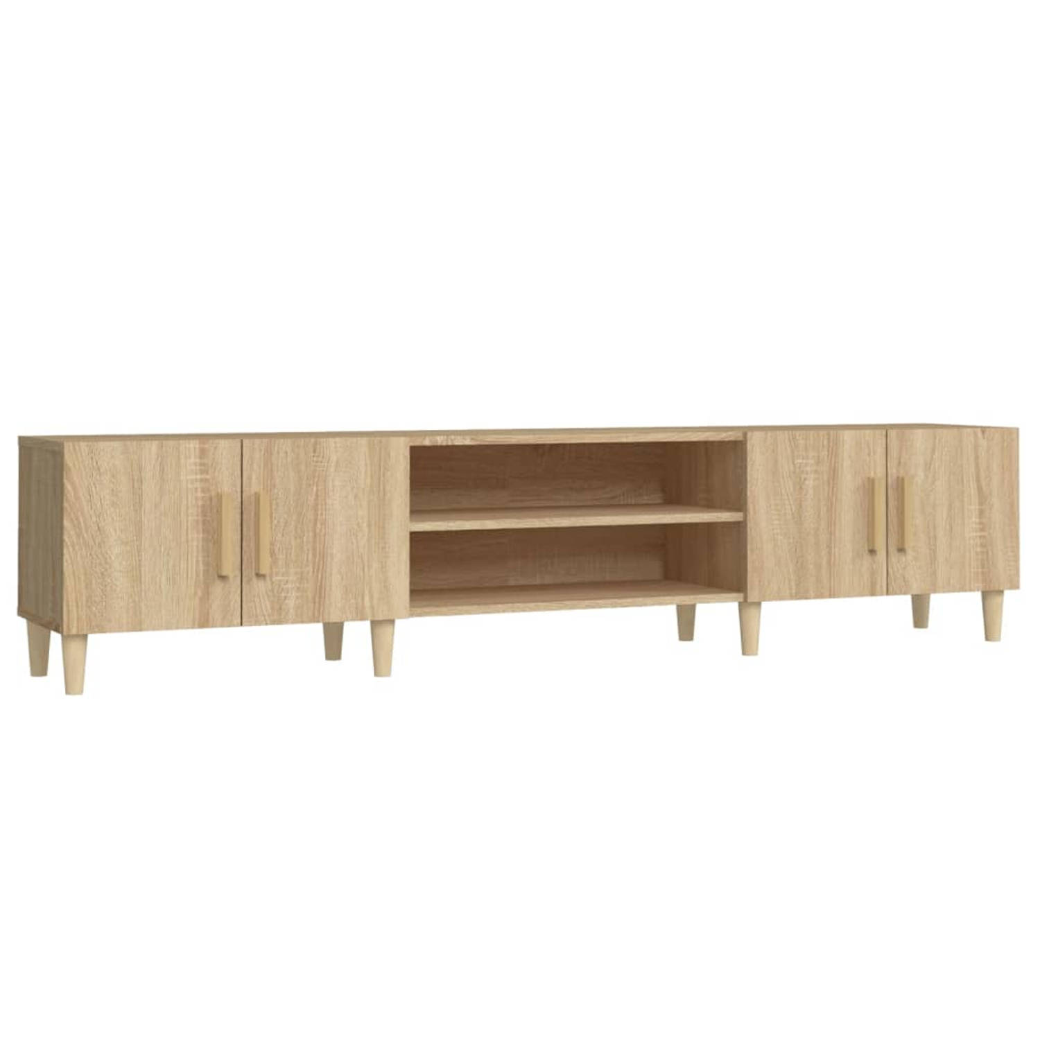 The Living Store Tv-meubel - Trendy - Hout - 180x31.5x40 cm - Sonoma eiken