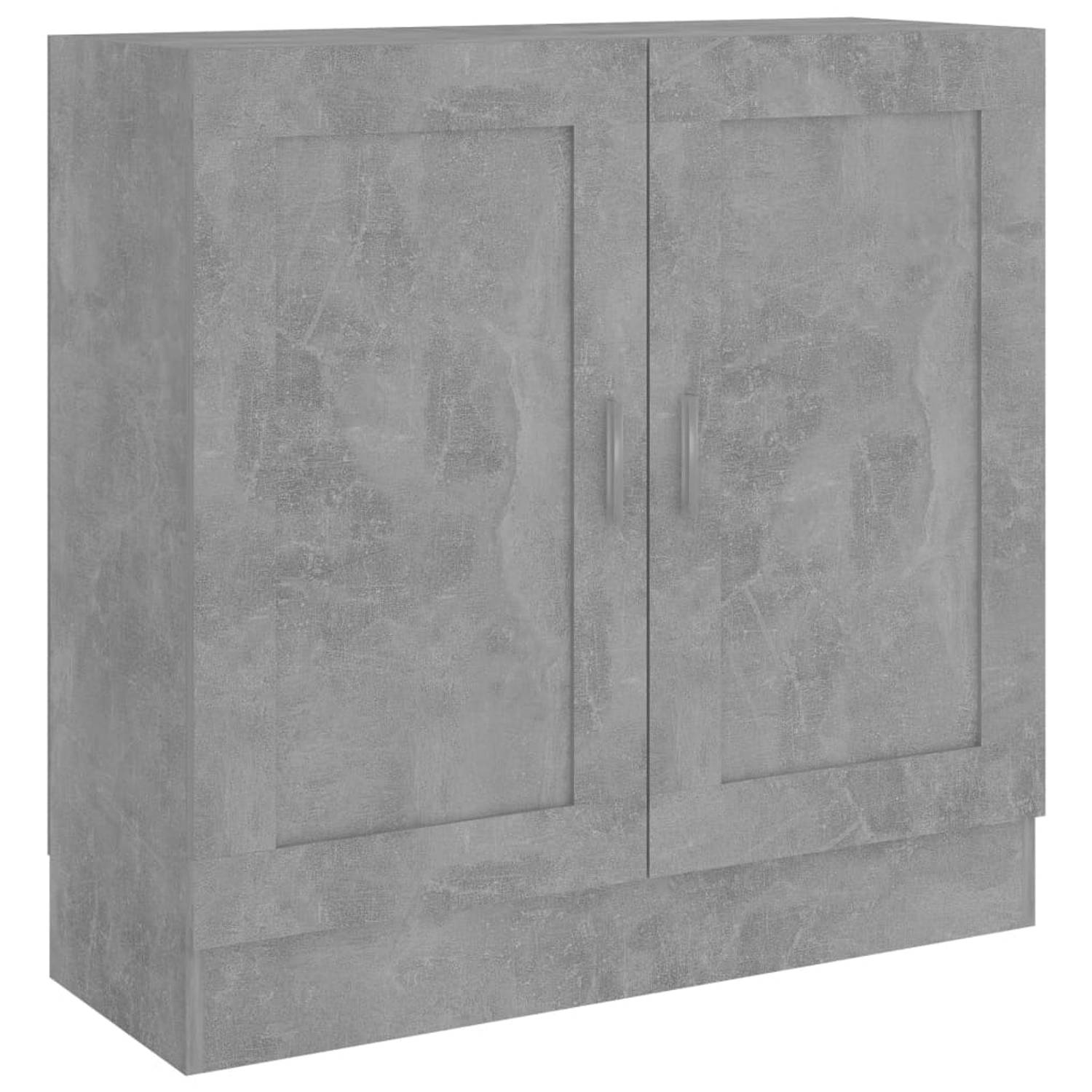 The Living Store Boekenkast - Betongrijs - 82.5 x 30.5 x 80 cm - Stevig en ruim