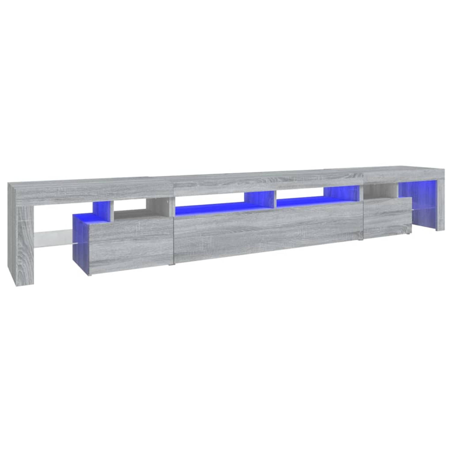 The Living Store Tv-meubel met LED-verlichting 260x36-5x40 cm grijs sonoma eiken - Kast