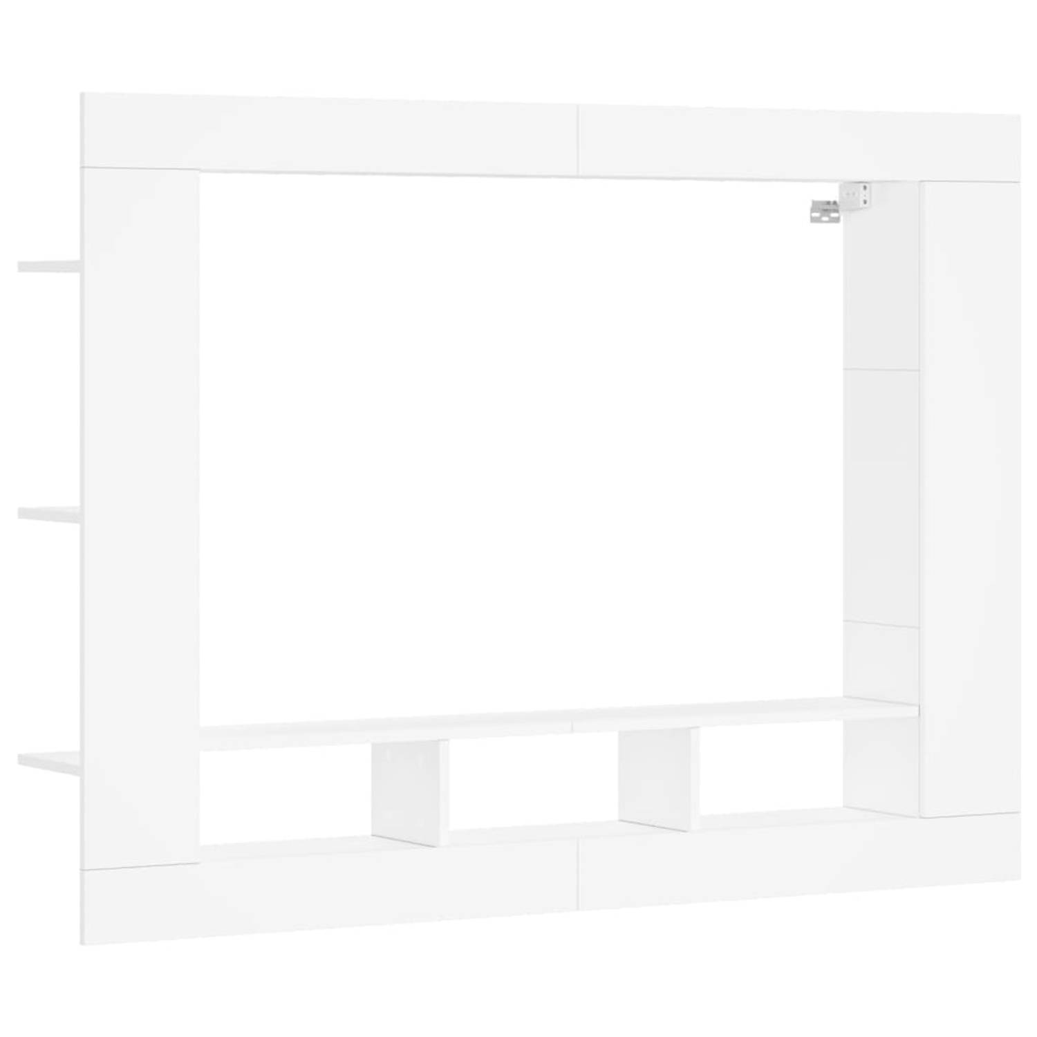 The Living Store Tv-meubel 152x22x113 cm bewerkt hout wit - Kast