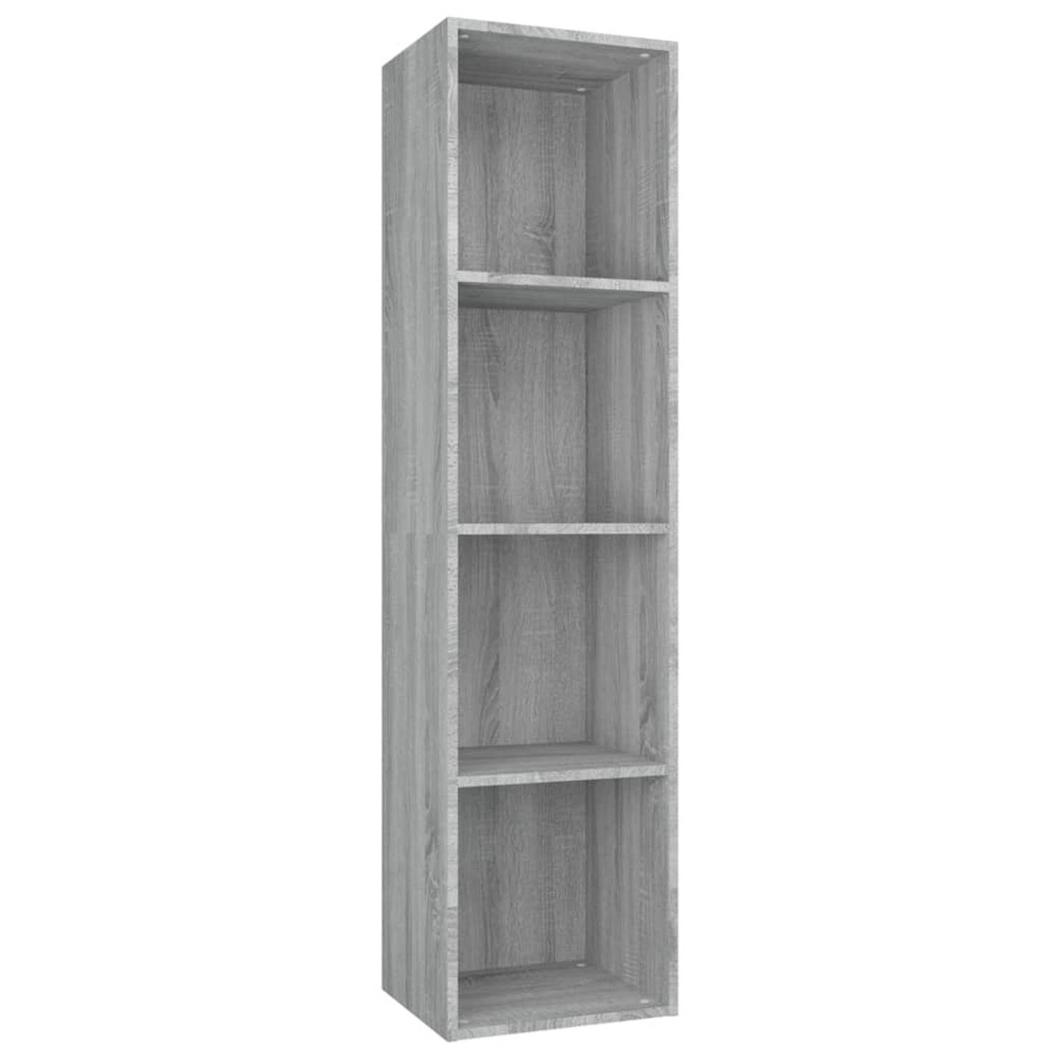 The Living Store Boekenkast - - Grijze Sonoma Eiken - 143x30x36 cm - Duurzaam hout