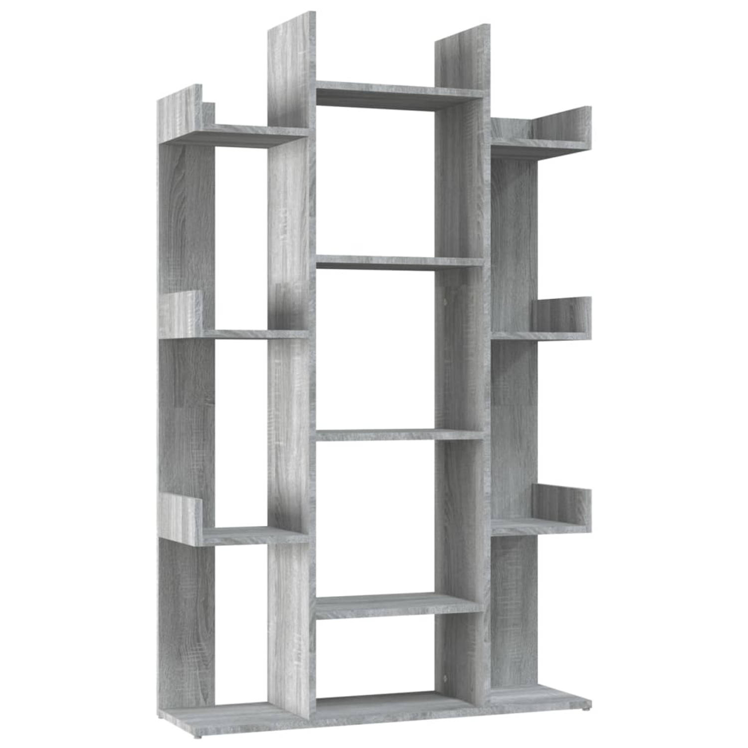 The Living Store Boekenkast 86x25-5x140 cm bewerkt hout grijs sonoma eiken - Kast