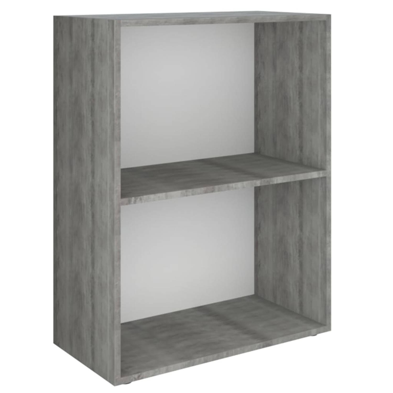 The Living Store Boekenkast - Betongrijs - 60 x 31 x 78 cm - Met 1 verstelbaar schap