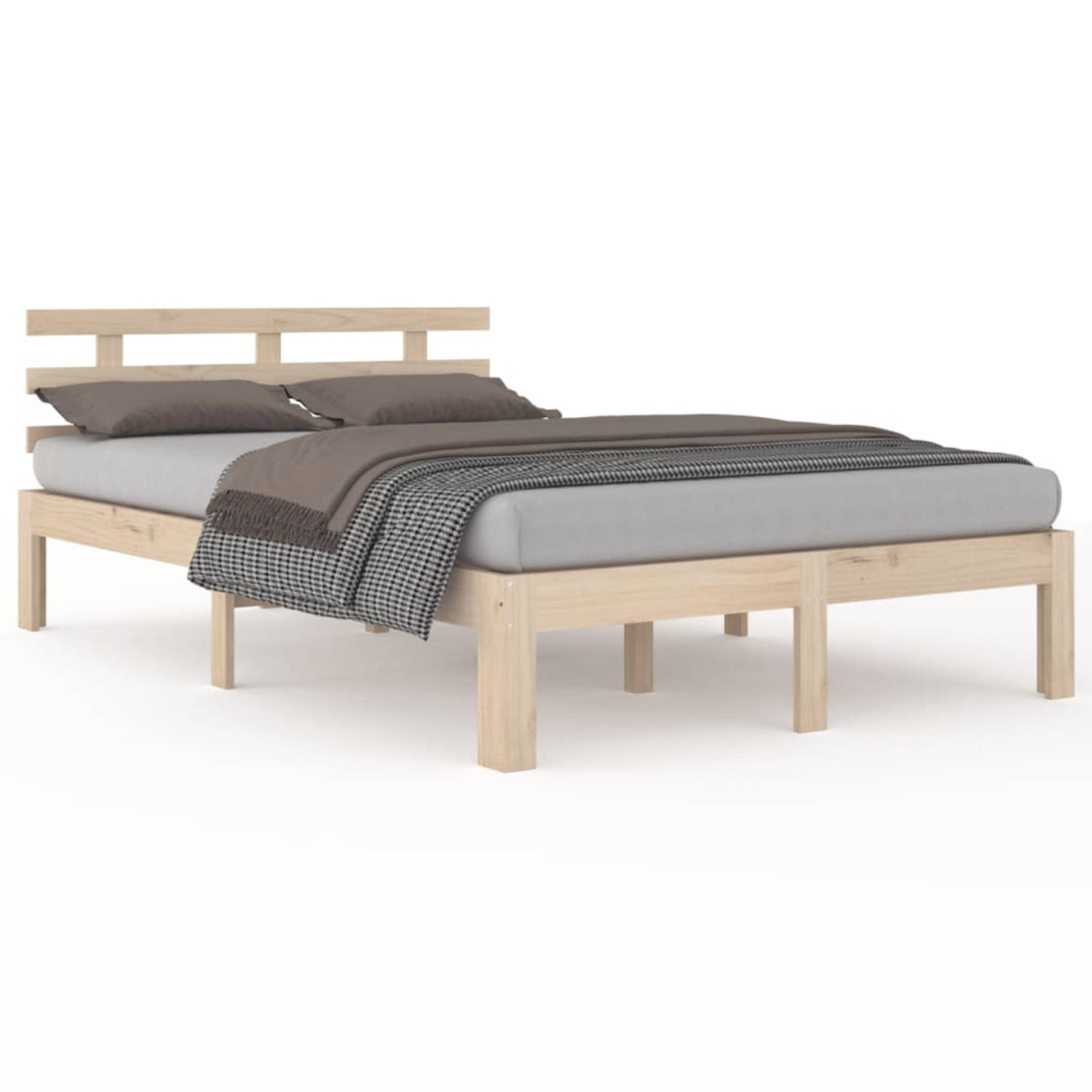 The Living Store Bedframe massief hout 120x200 cm - Bedframe - Bedframes - Bed - Bedbodem - Ledikant - Bed Frame - Massief Houten Bedframe - Slaapmeubel - Tweepersoonsbed - Bedden