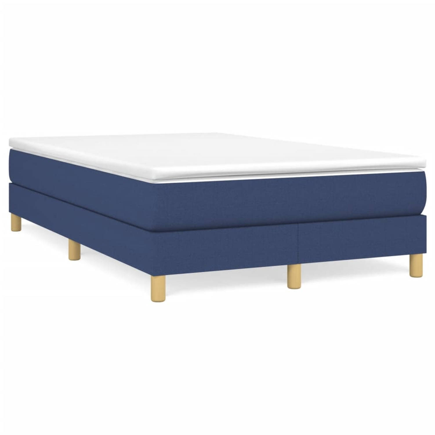 The Living Store Boxspringframe stof blauw 120x200 cm - Boxspringframe - Boxspringframes - Bed - Ledikant - Slaapmeubel - Bedframe - Bedbodem - Tweepersoonsbed - Boxspring - Bedden