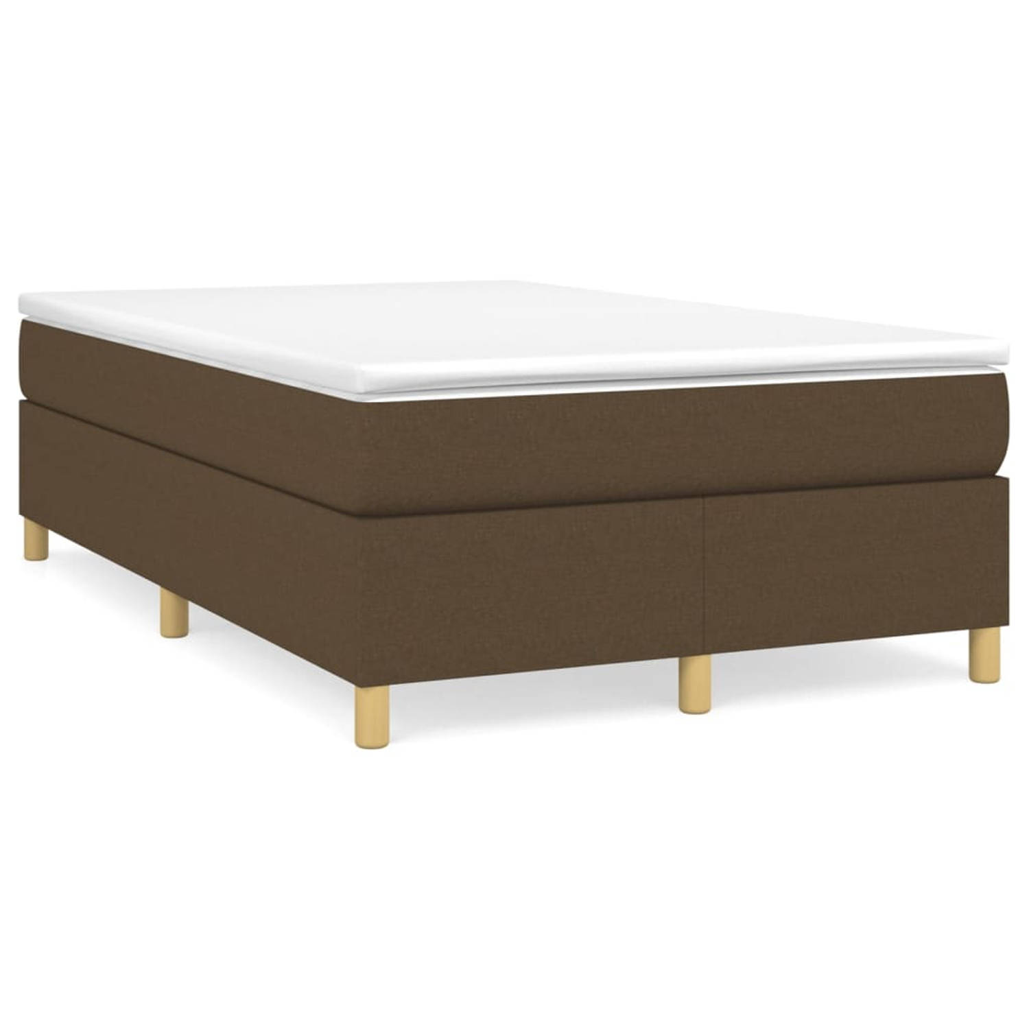 The Living Store Boxspring met matras stof donkerbruin 120x200 cm - Boxspring - Boxsprings - Bed - Slaapmeubel - Boxspringbed - Boxspring Bed - Tweepersoonsbed - Bed Met Matras - B