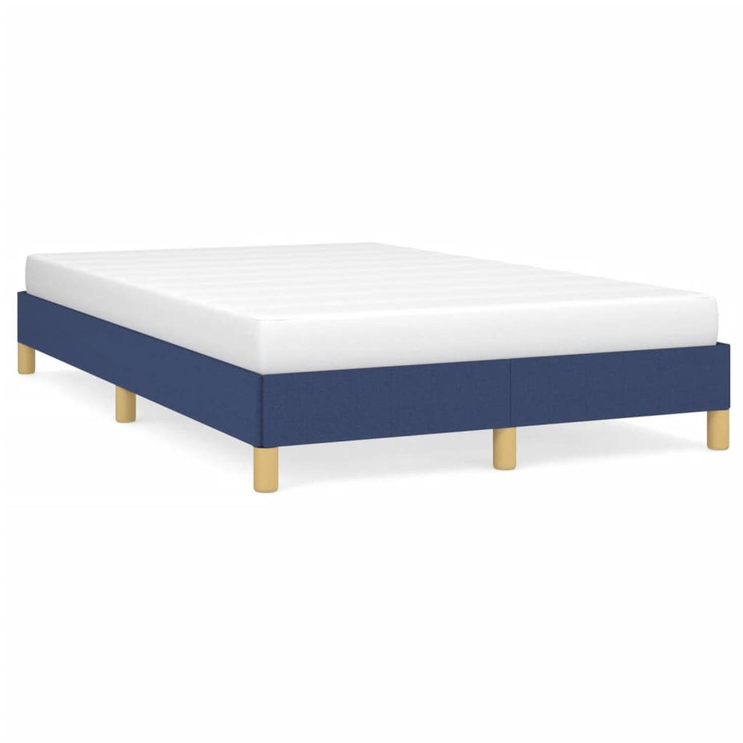 The Living Store Bedframe stof blauw 120x200 cm - Bedframe - Bedframe - Bed - Slaapmeubel - Ledikant - Bedbodem - Tweepersoonsbed - Bedden - Slaapmeubels - Slaapmeubelen - Ledikant