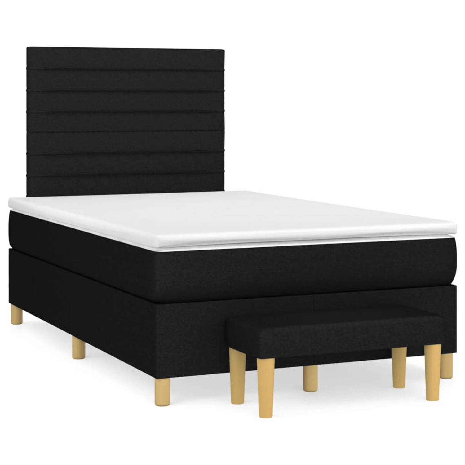 The Living Store Boxspringbed - Comfort Plus - Bed - 203x120x118/128 cm - Zwart
