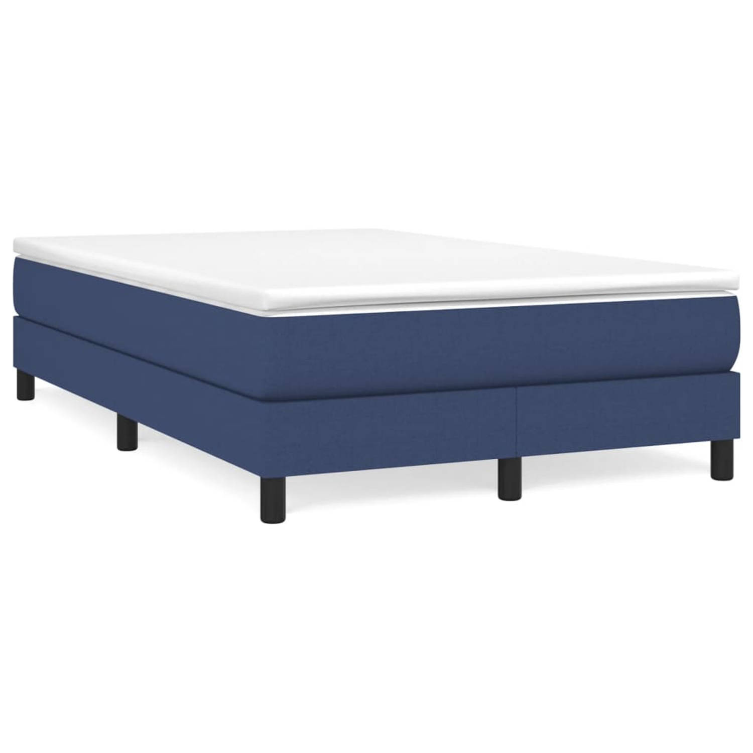 The Living Store Boxspringframe stof blauw 120x200 cm - Boxspringframe - Boxspringframes - Bed - Ledikant - Slaapmeubel - Bedframe - Bedbodem - Tweepersoonsbed - Boxspring - Bedden