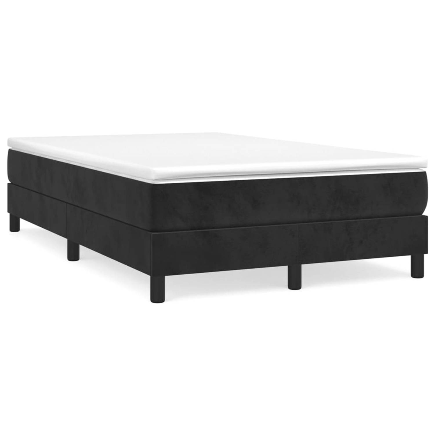 The Living Store Boxspringframe fluweel zwart 120x200 cm - Bed