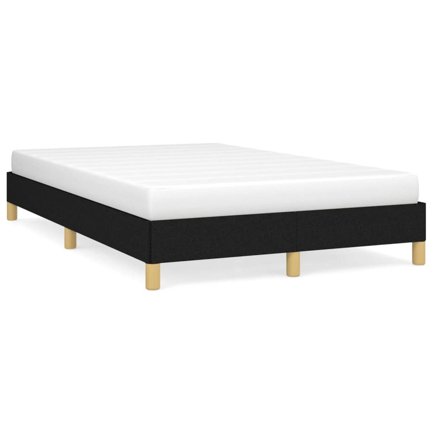 The Living Store Bedframe stof zwart 120x200 cm - Bedframe - Bedframe - Bed - Slaapmeubel - Ledikant - Bedbodem - Tweepersoonsbed - Bedden - Slaapmeubels - Slaapmeubelen - Ledikant