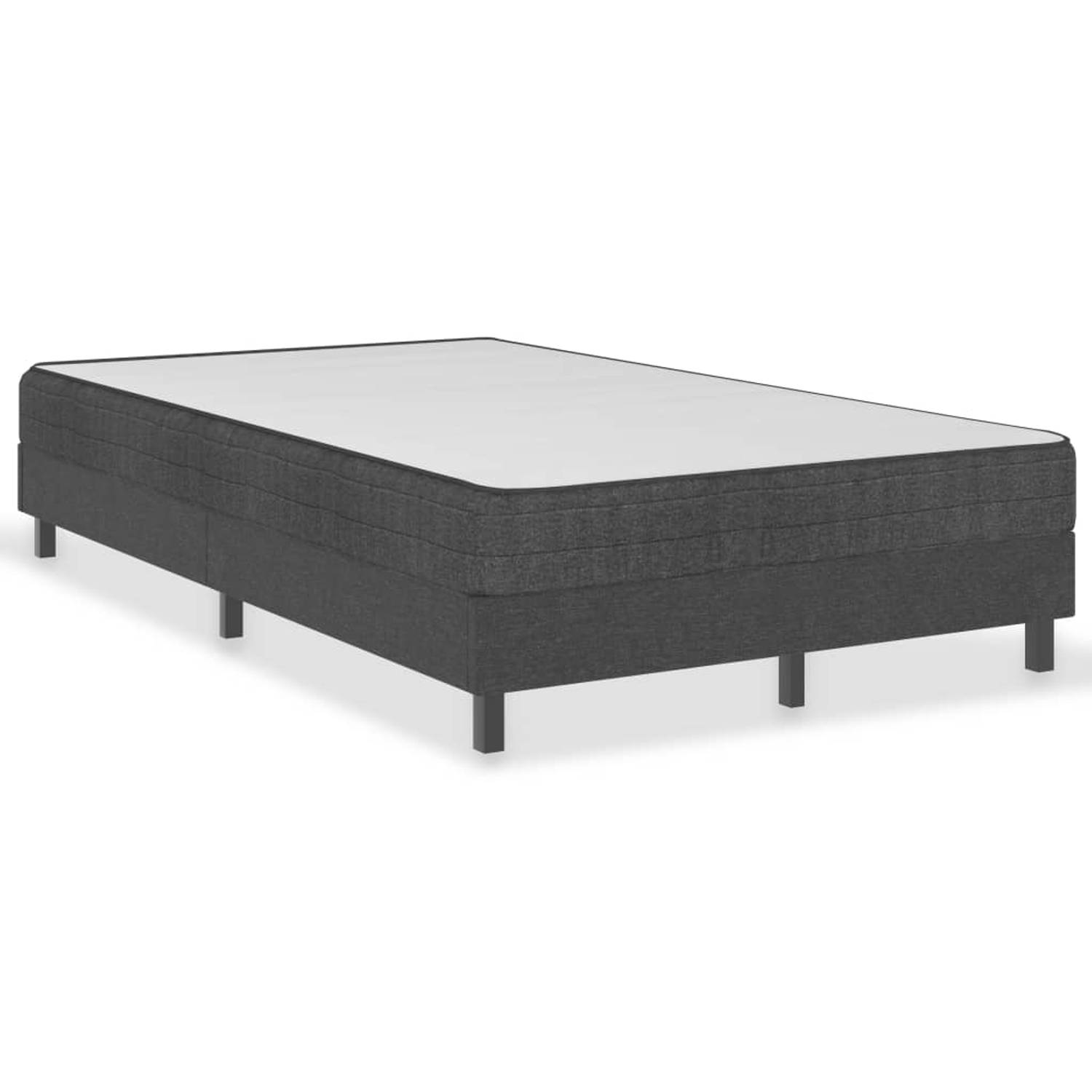 The Living Store Boxspring stof donkergrijs 120x200 cm - Boxspring - Boxsprings - Boxspringbed - Boxspringbedden - Hotelbed - Hotelbedden - Bed - Bedden - Tweepersoonsbed - Tweeper