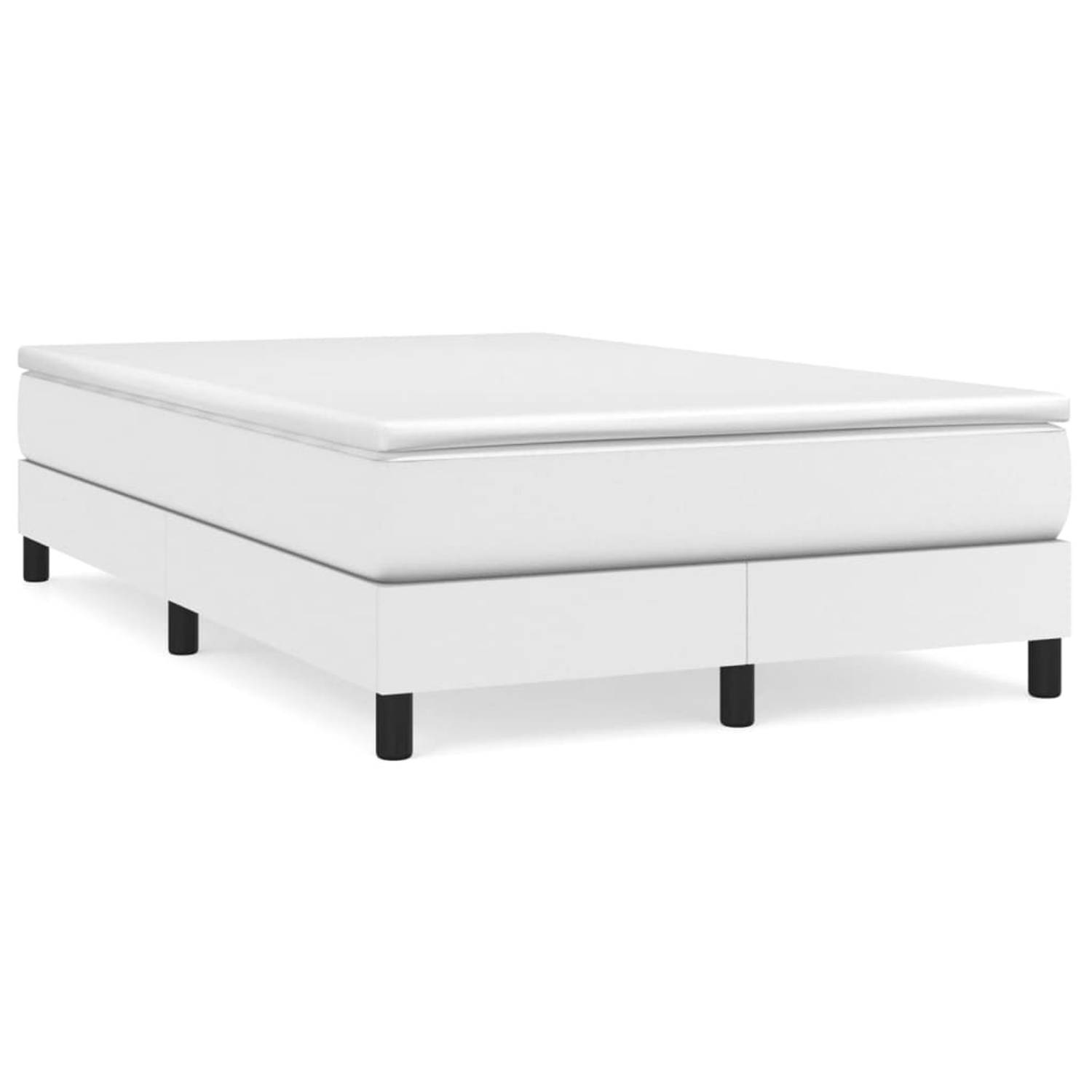 The Living Store Boxspringframe kunstleer wit 120x200 cm - Boxspringframe - Boxspringframes - Bed - Ledikant - Slaapmeubel - Bedframe - Bedbodem - Tweepersoonsbed - Boxspring - Bed