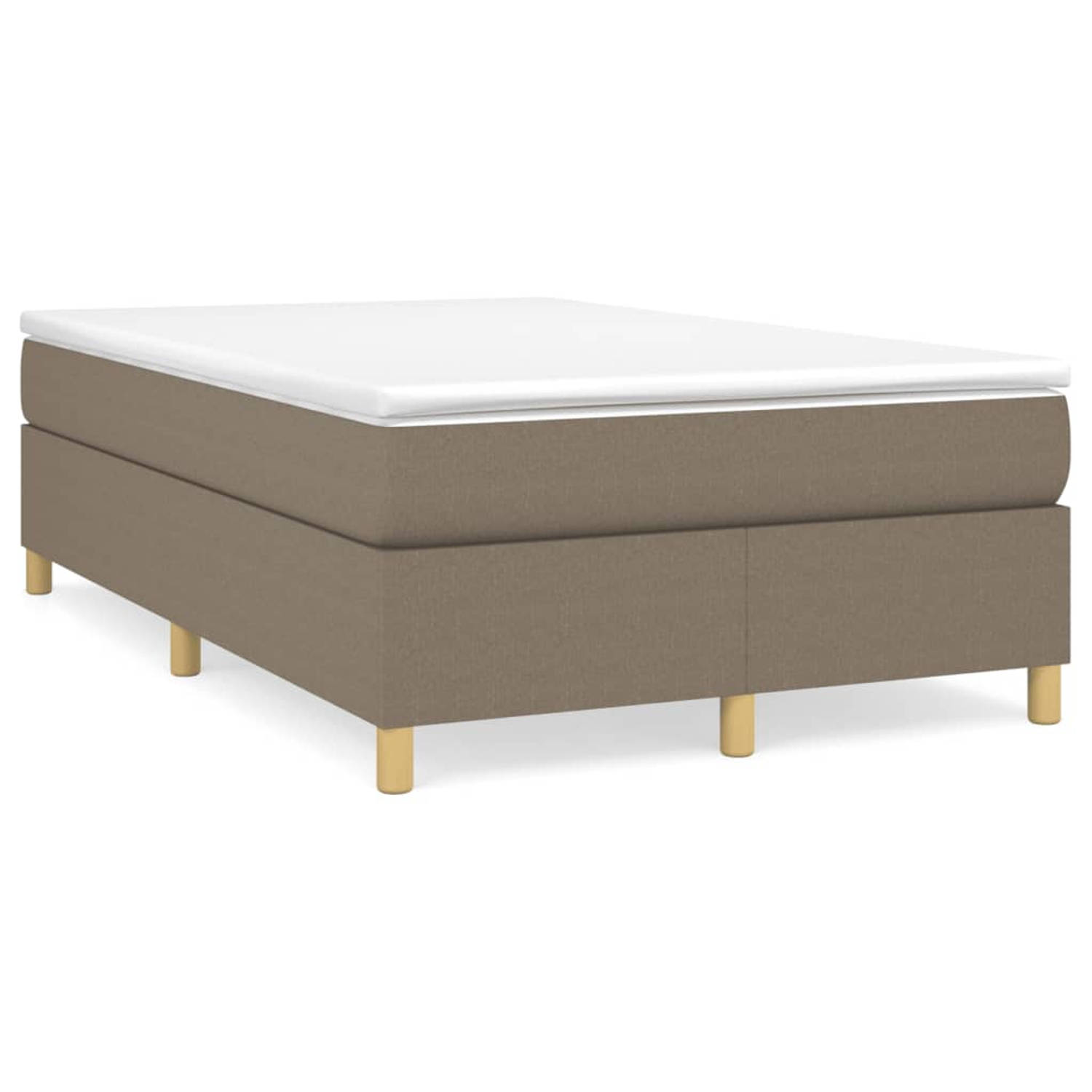 The Living Store Boxspring met matras stof taupe 120x200 cm - Boxspring - Boxsprings - Bed - Slaapmeubel - Boxspringbed - Boxspring Bed - Tweepersoonsbed - Bed Met Matras - Bedfram