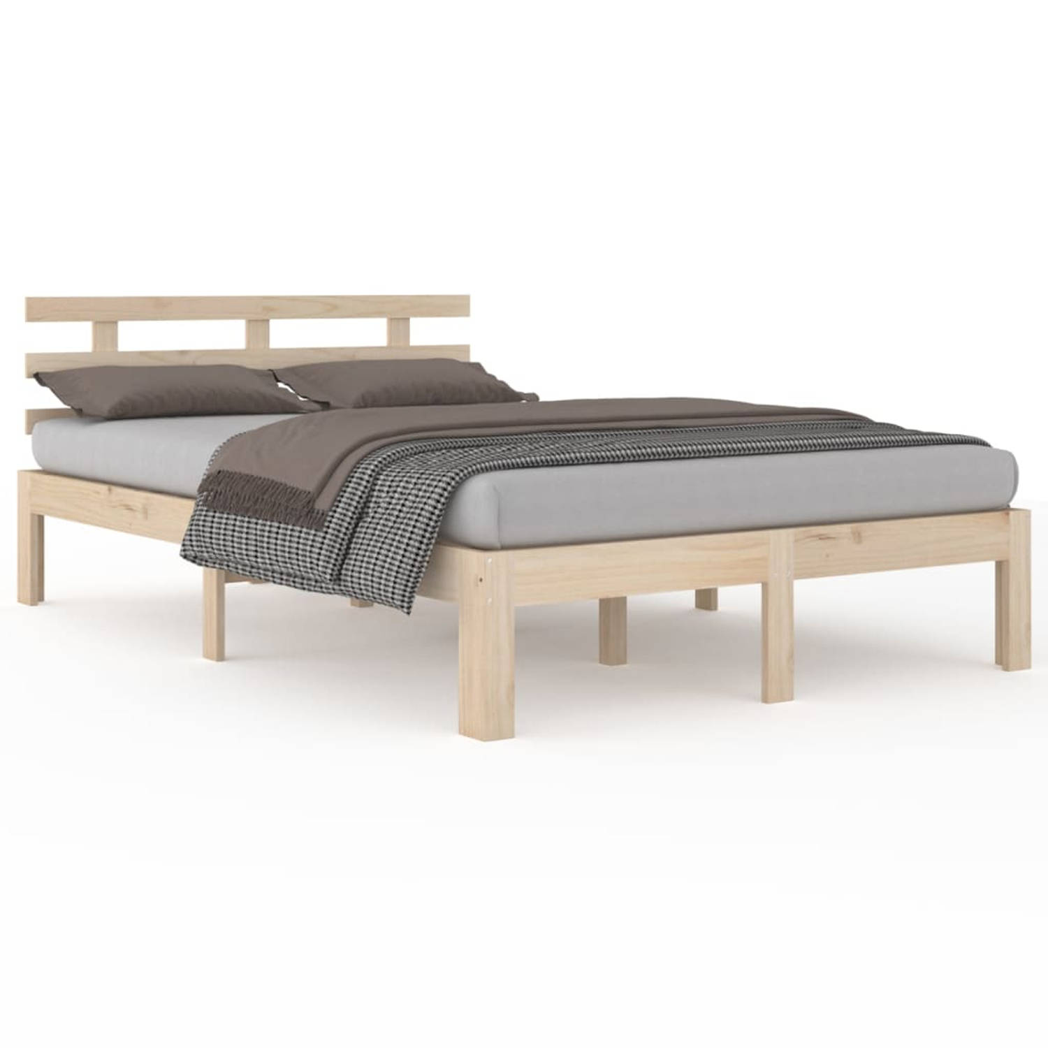 The Living Store Bedframe massief hout 120x190 cm 4FT Small Double - Bedframe - Bedframes - Bed - Bedbodem - Ledikant - Bed Frame - Massief Houten Bedframe - Slaapmeubel - Tweepers