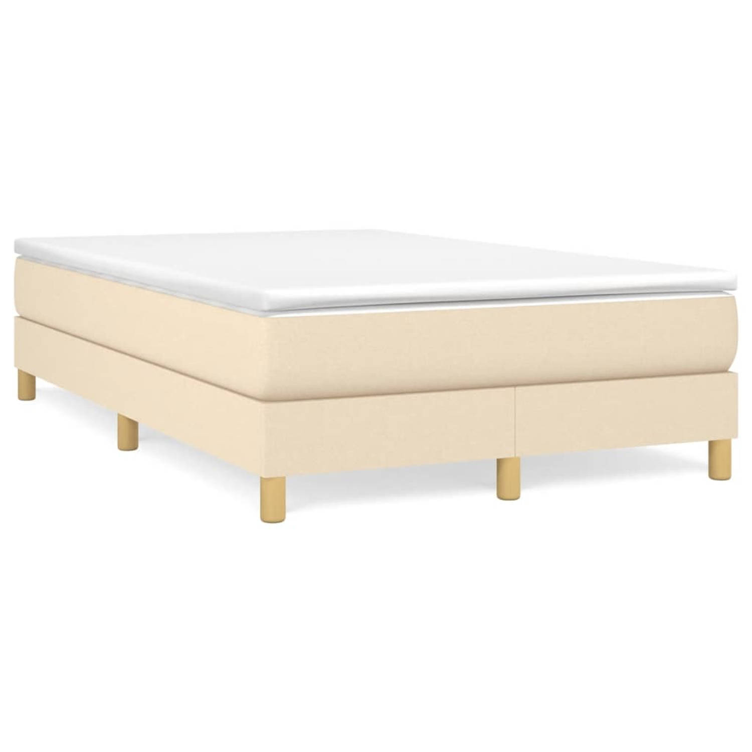 The Living Store Boxspringframe stof crèmekleurig 120x200 cm - Boxspringframe - Boxspringframes - Bed - Ledikant - Slaapmeubel - Bedframe - Bedbodem - Tweepersoonsbed - Boxspring -