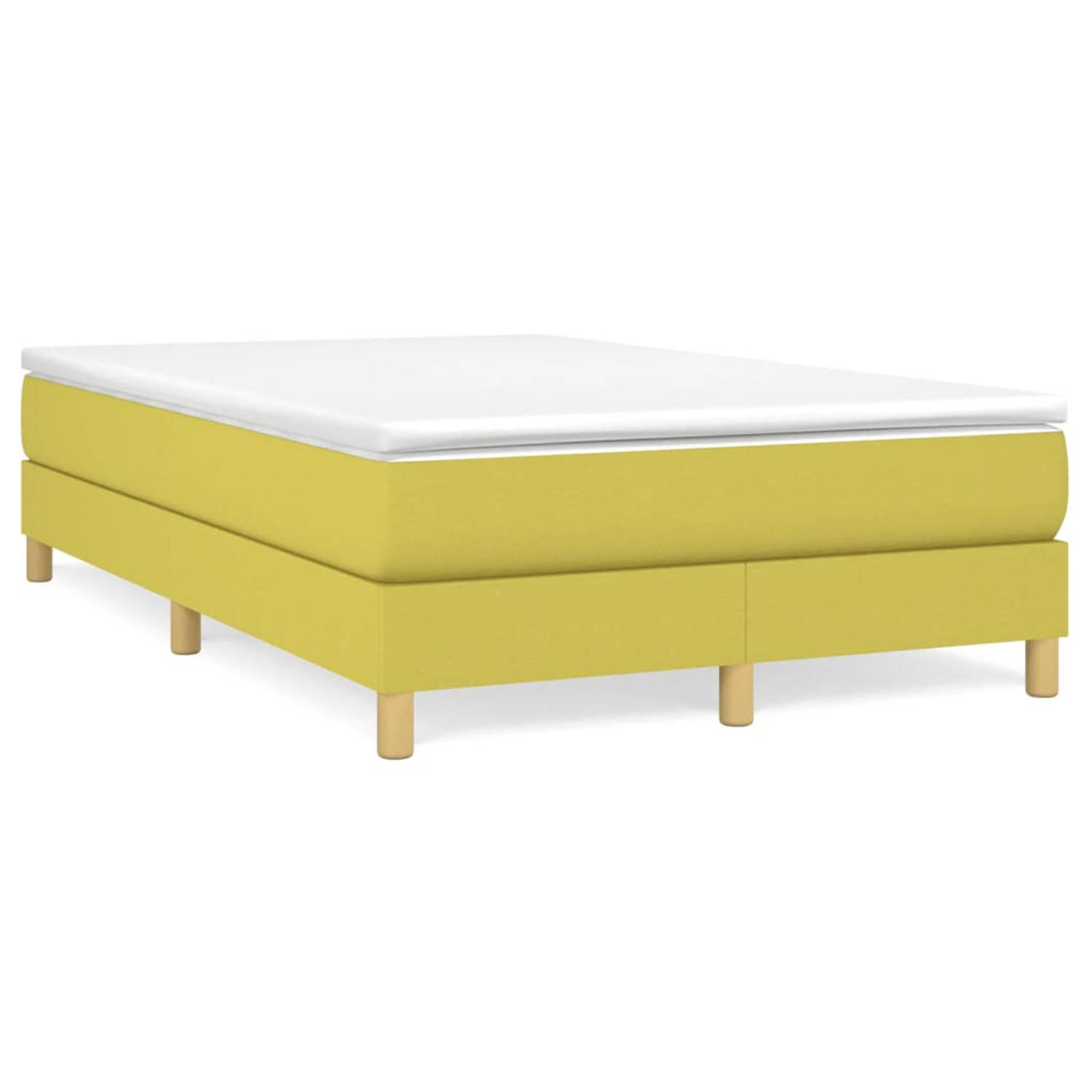 The Living Store Boxspringframe stof groen 120x200 cm - Boxspringframe - Boxspringframes - Bed - Ledikant - Slaapmeubel - Bedframe - Bedbodem - Tweepersoonsbed - Boxspring - Bedden